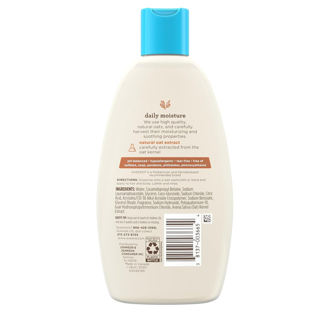 Aveeno Baby Wash & Shampoo For Hair & Body, Tear-Free, 8 oz.