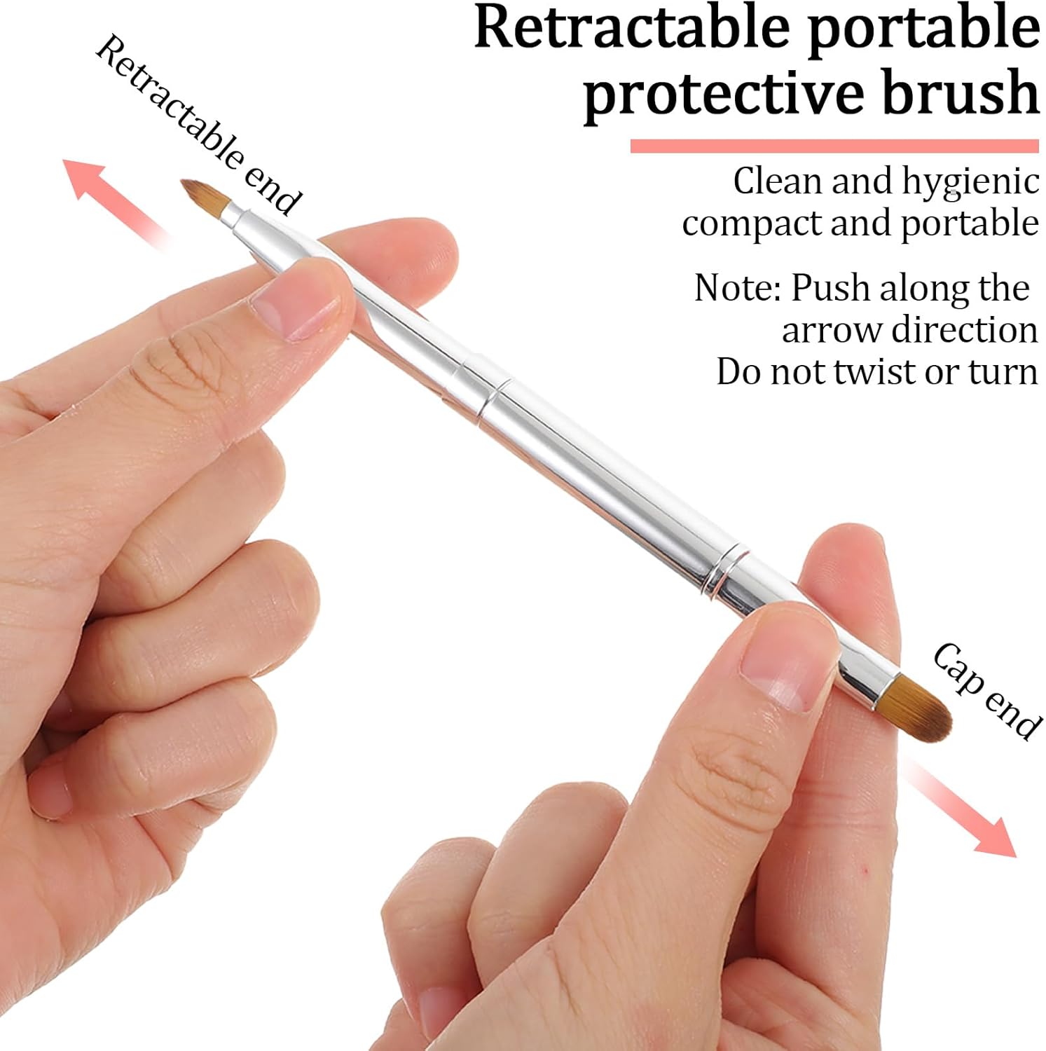 Bremorou 2PCS Lip Brush for Lipstick Double Ended Retractable Lipstick Brush Halalzen