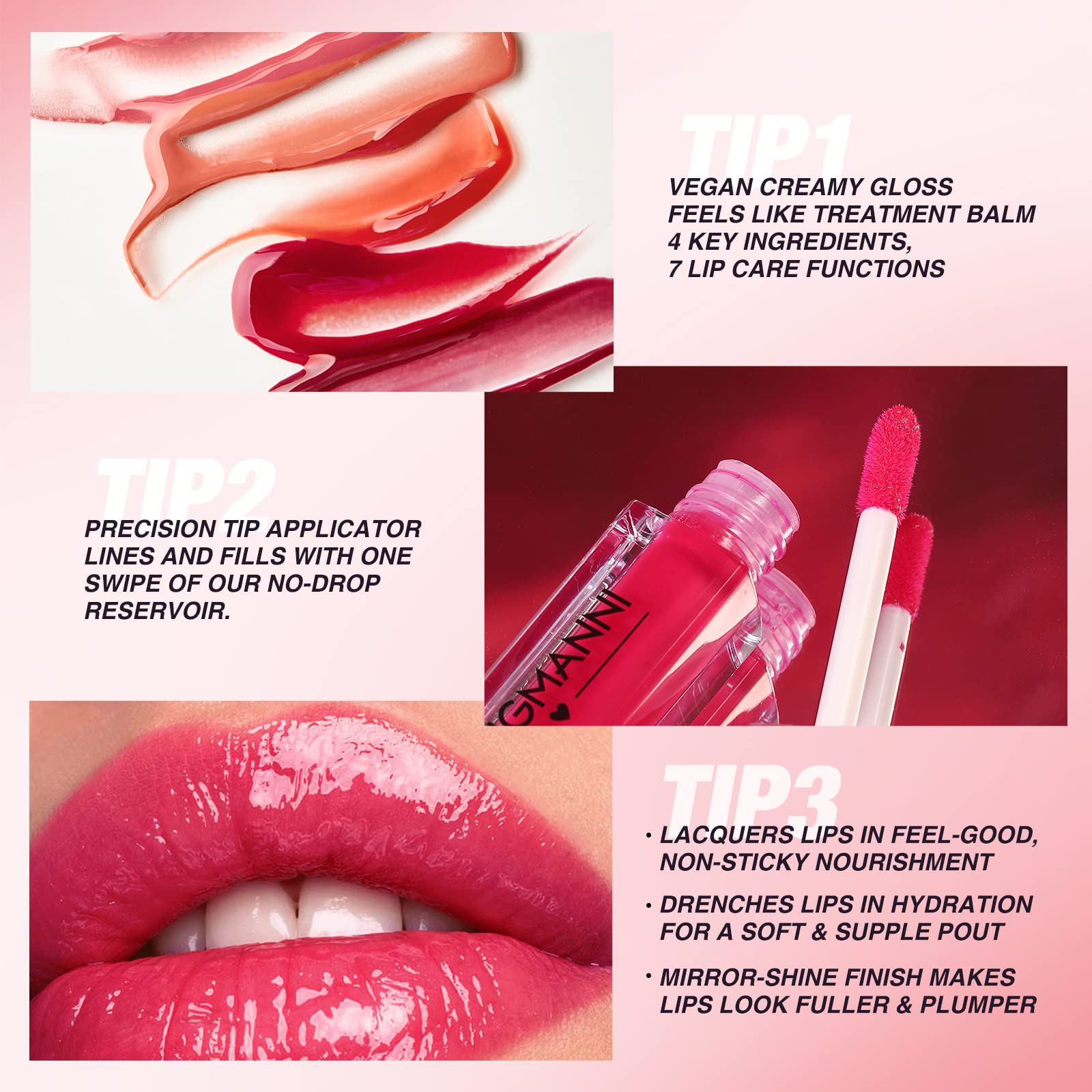 LANGMANNI 12Pcs Lip gloss Collection Makeup Set,Shiny Smooth Soft Liquid Lip Glosses Lip Stain With Rich Varied Colors For Girls And Women Makeup(Color-A) Halalzen