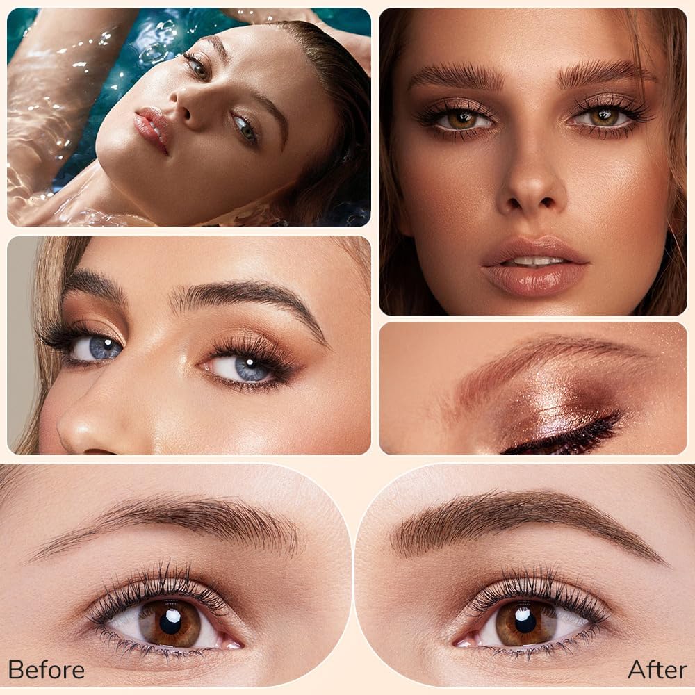 2 Pcs Microblading Eyebrow Pencil, 3D Waterproof 4-Tip Eyebrow Pen, Natural Makeup Long-Lasting Fine Stroke Magic Brow Pencil for Women Stay on All Day (Dark Brown(2 Pcs))