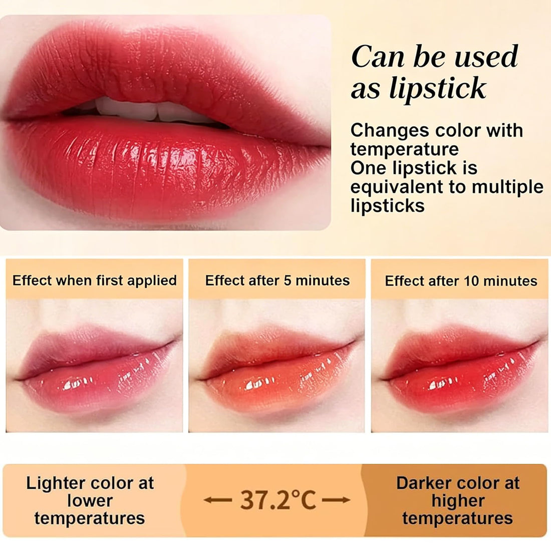 Areliaa Skin-Adaptive Lipstick,PH Lipsticks Color Changing,Long Lasting Moisturizing Tinted Lip Balm,Lipstick for Older Women (1pcs)