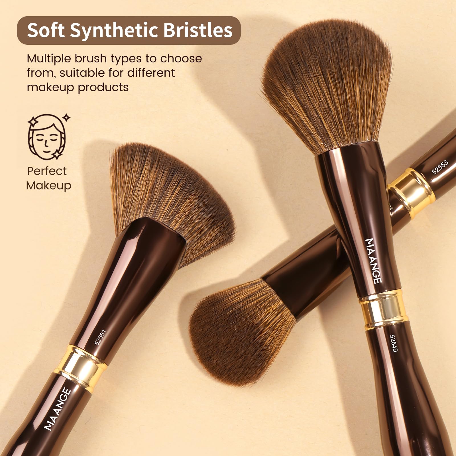 MAANGE Luxury 8-Piece Makeup Brush Set - Dual-Ended Makeup Brushes with 16-in-1 Functions & Mirror Case Professional Foundation, Eyeshadow, and Blush Brushes for Full Face Makeup Halalzen