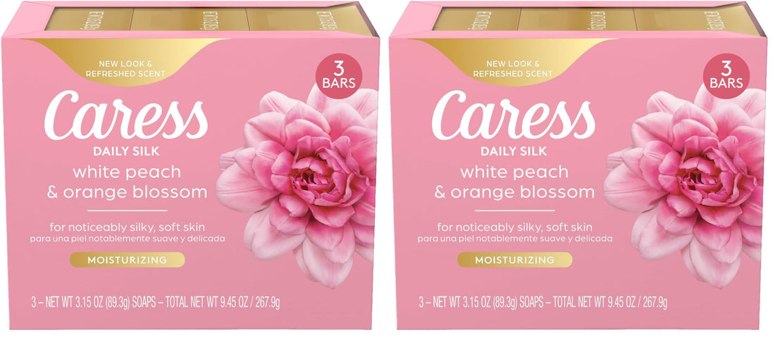 Caress Beauty Bar Soap For Noticeably Silky Soft Skin Daily Silk Extract and Floral Oil Essence 3.15 oz 3 Bars
