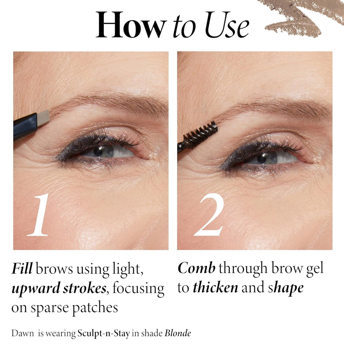 LAURA GELLER NEW YORK Sculpt-n-Stay 2-in-1 Waterproof Eyebrow Pencil & Brow Gel – Taupe – Fills Sparse Brows, Defines & Sets – Smudge-Proof, Long-Lasting, Natural Finish