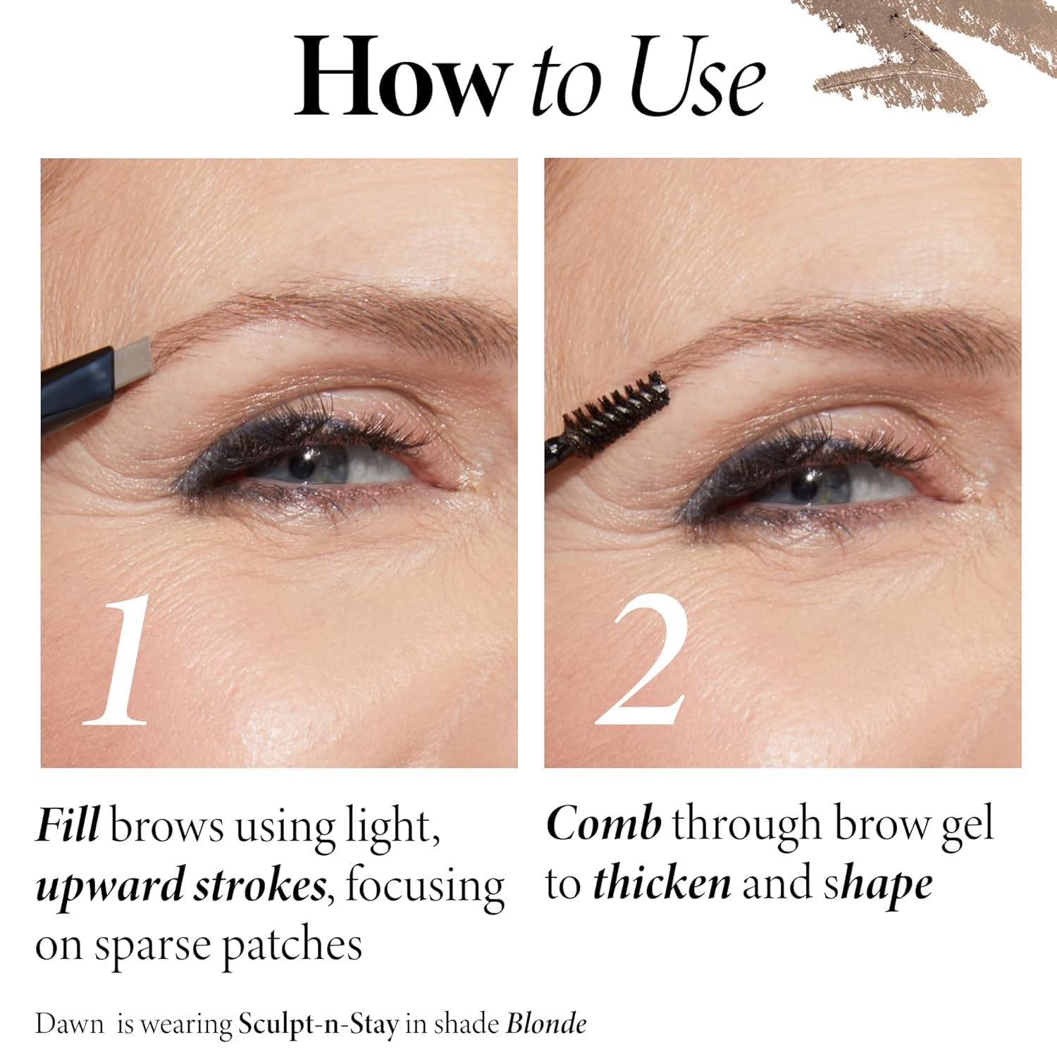 LAURA GELLER NEW YORK Sculpt-n-Stay 2-in-1 Waterproof Eyebrow Pencil & Brow Gel – Taupe – Fills Sparse Brows, Defines & Sets – Smudge-Proof, Long-Lasting, Natural Finish
