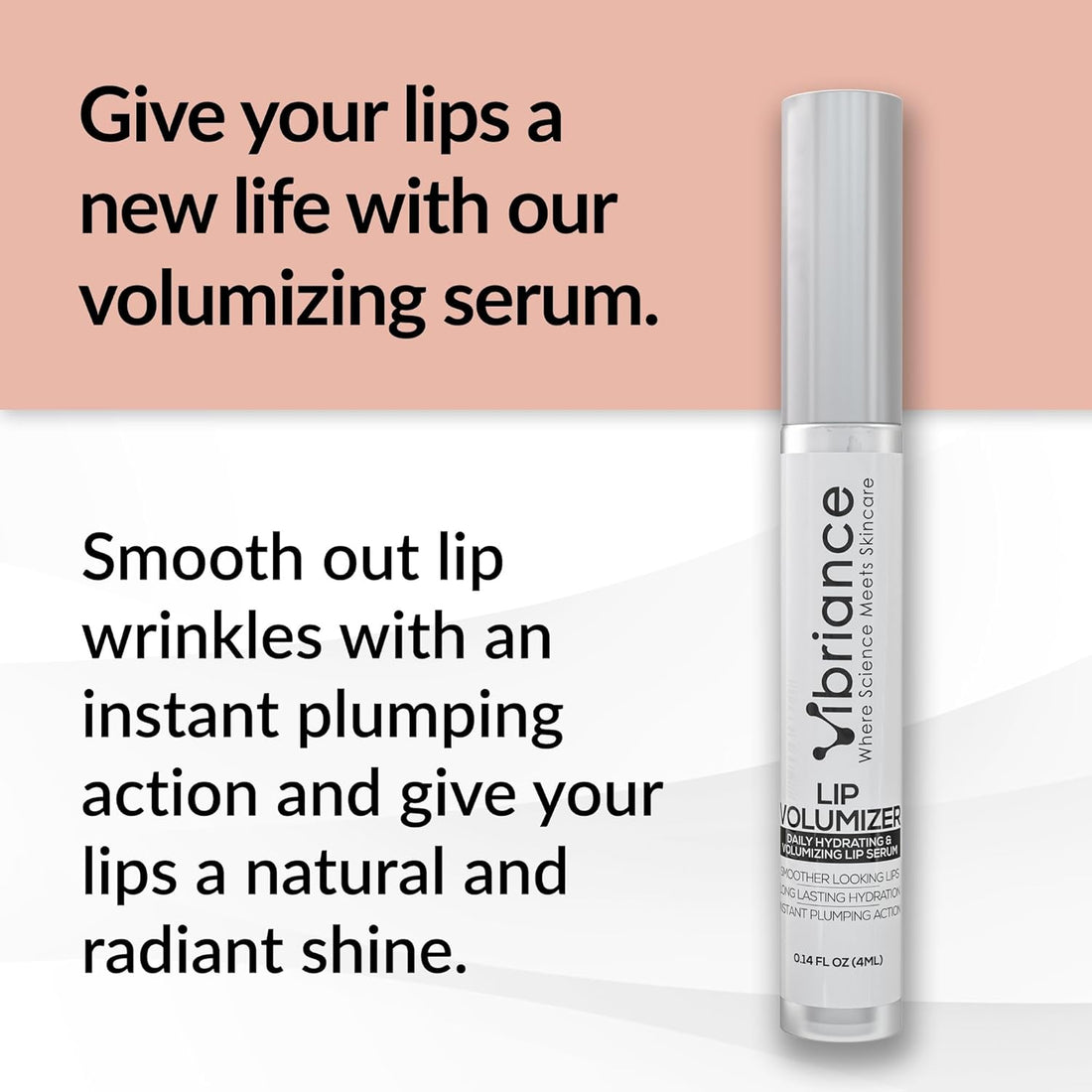 Vibriance Hydrating Lip Volumizer - Plumping Gloss with Hyaluronic Acid - Plumper Smooths Lines and Wrinkles, 0.14 fl oz Halalzen