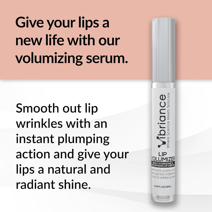Vibriance Hydrating Lip Volumizer - Plumping Gloss with Hyaluronic Acid - Plumper Smooths Lines and Wrinkles, 0.14 fl oz Halalzen