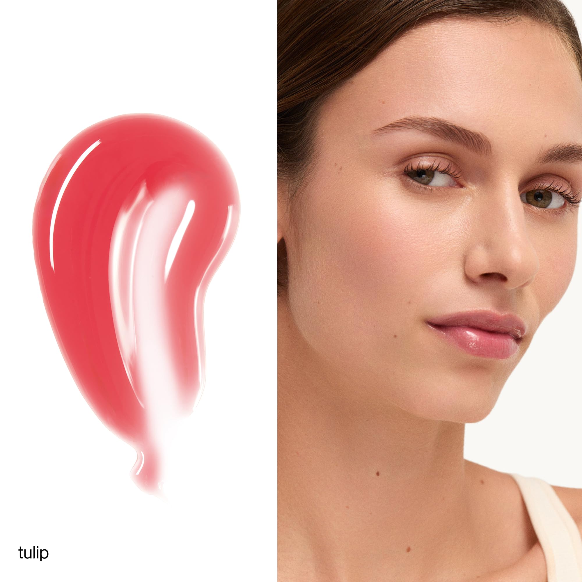 goop Beauty Hydra-Barrier Gel Gloss | Hydrating Lip Gloss to Moisturize & Plump Lips | Hyaluronic Acid & Vitamin E | Glaze - Palest Clear Pink | 0.13 oz