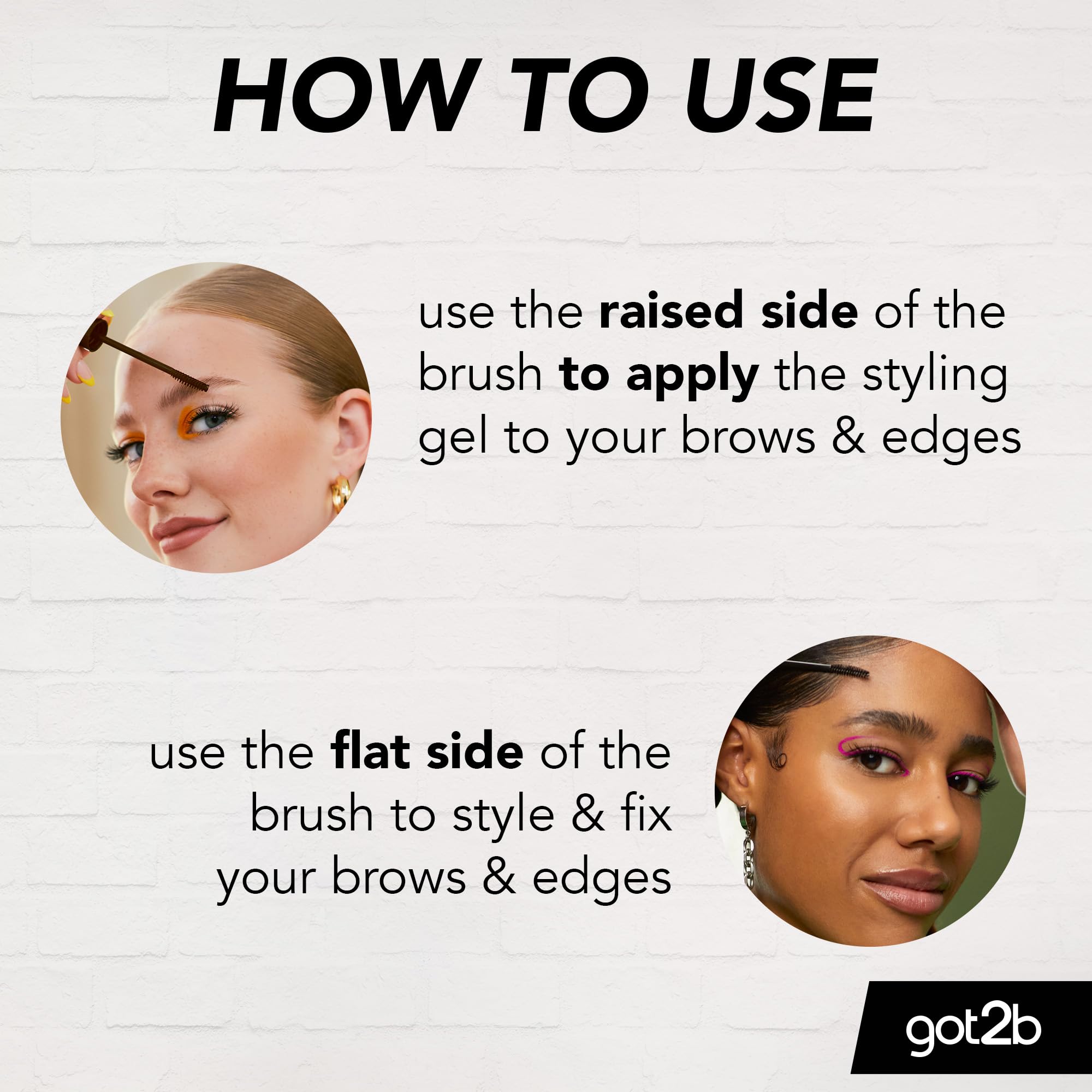 got2b Glued 4 brows & Edges Clear gel 2 in 1 16 ml, Screaming Hold Brow gel, Eyebrow Gel for Long Lasting Looks, Vegan Formula