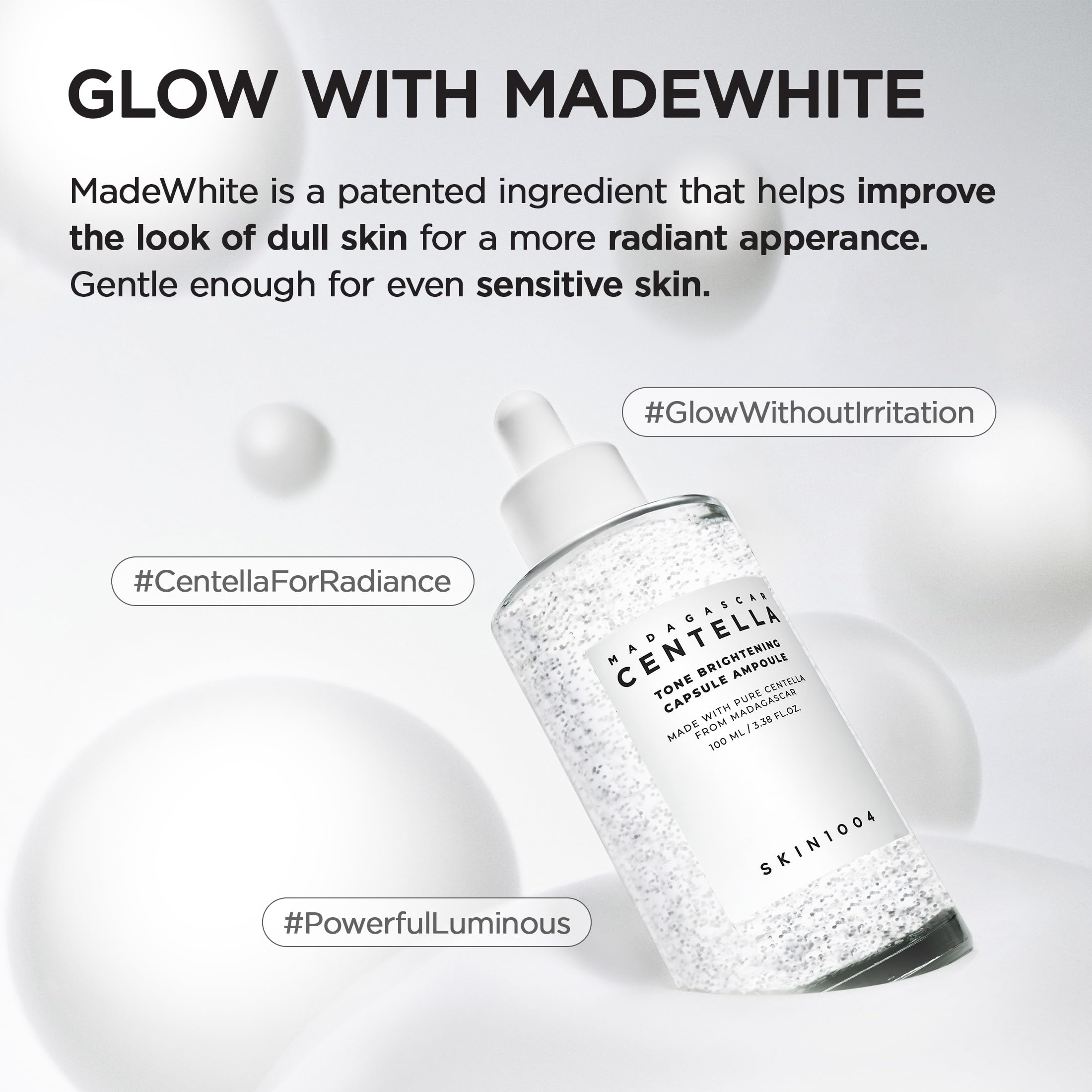 SKIN1004 Tone Balancing Capsule Ampoule, Niacinamide & Centella Serum for Face, Korean Hydrating Facial Serum for Unevne Skin Tone with Tranexamic Acid, Korean Skin Care, 3.38 fl.oz / 100ml Halalzen