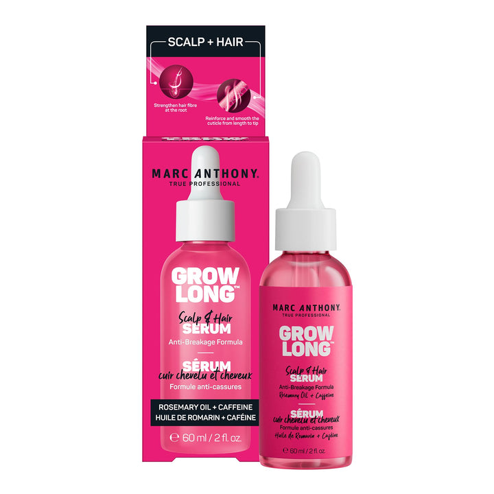 Marc Anthony Grow Long Scalp & Hair Serum - Anti-Breakage Formula Nourish, Strengthen & Hydrate Scalp & Hair Follicles - Natural Shine & Fuller-Looking Hair Strands from Root to Tip, 2 fl oz Halalzen