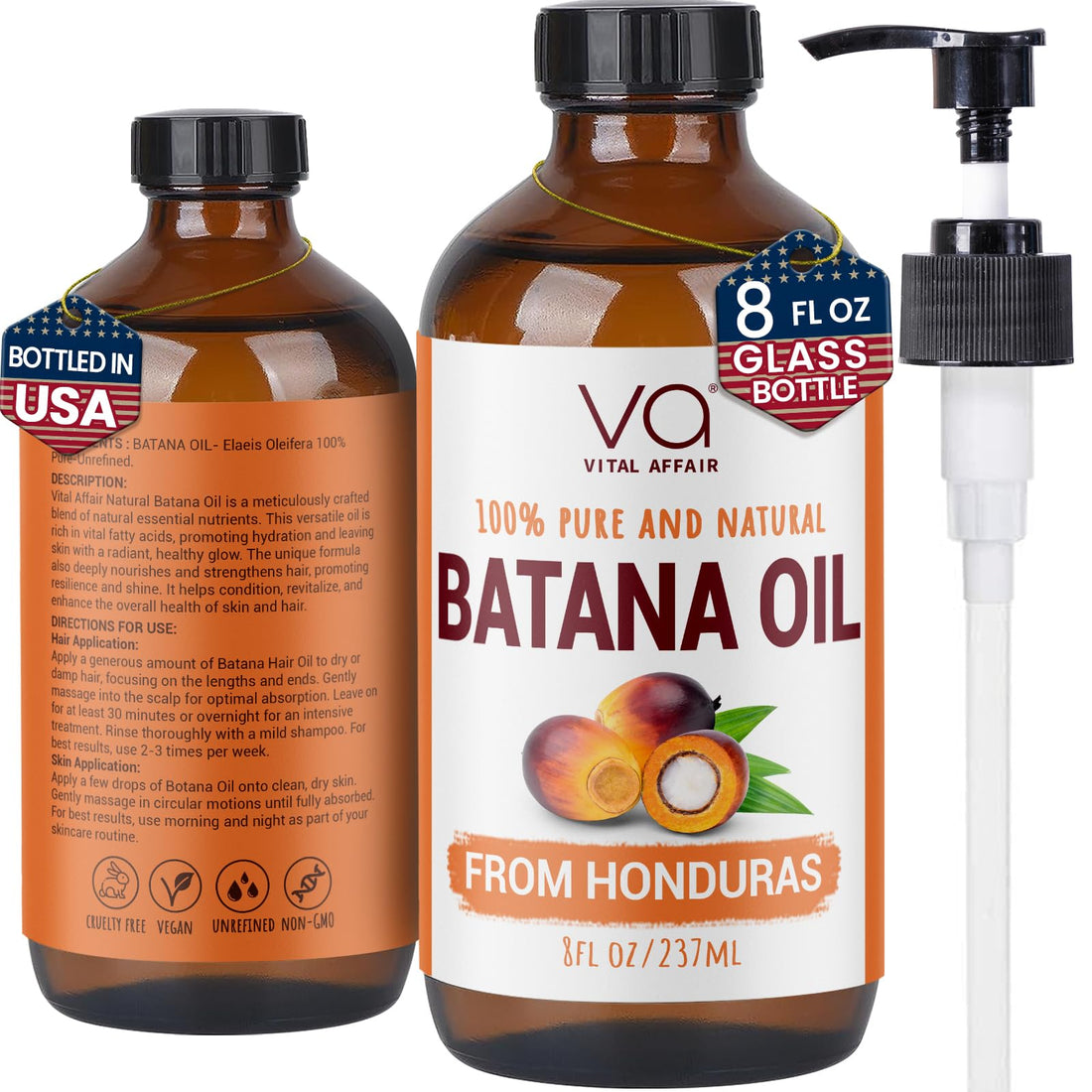 VITAL AFFAIR Blend Of Pure Rosemary Oil For Hair Growth With Castor, Batana, Jojoba Oil-Infused With Biotin & Vitamin E-Blend of Effective Hair Oils for Hair Growth-Strengthening Treatment 6 Fl Oz Halalzen