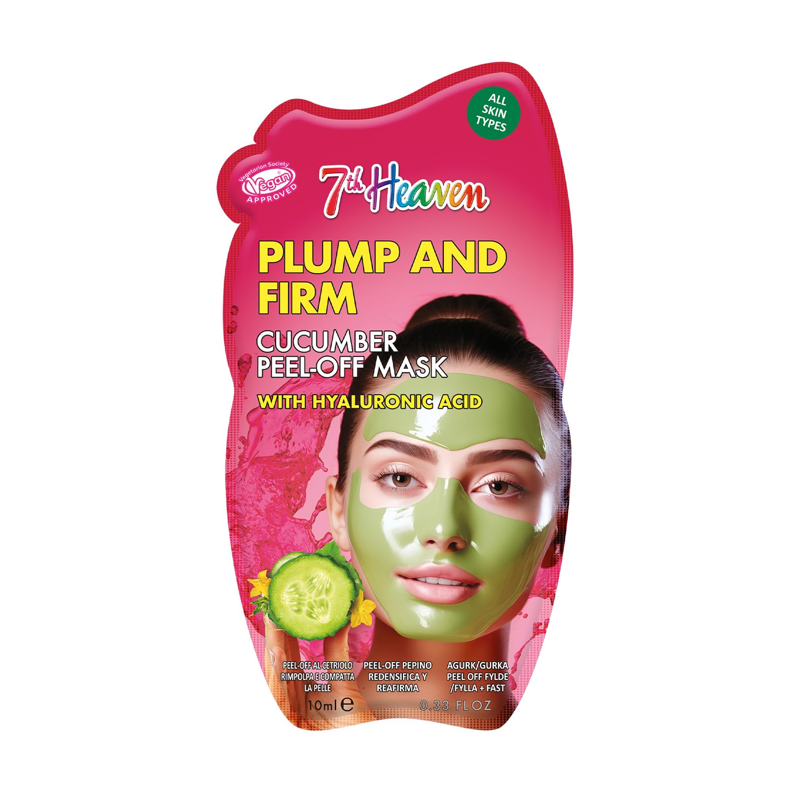 7th Heaven Cucumber Peel Off Face Mask with Hyaluronic Acid - Plump and Firm - All Skin Types