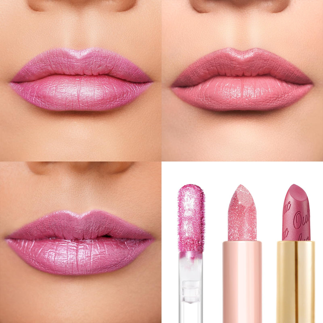 Oulac Metallic Diamond Shine Liquid Lip Gloss - Glitter Glossy for Lip & Eye, Long Lasting 24H + & Waterproof, Lightweight Lip Stain, 3D Metallic Finish, No Transfer, Vegan, 4.5ml,MD05 Loose Control Halalzen