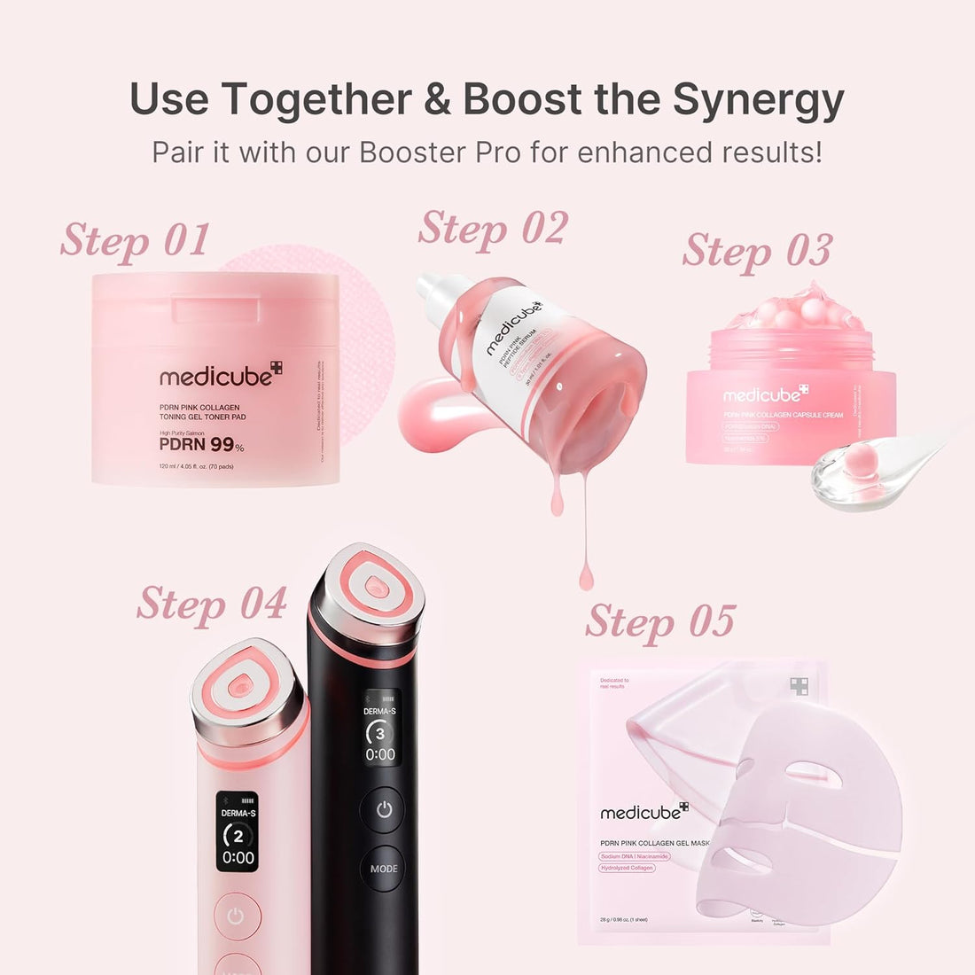 medicube Salmon DNA PDRN Pink Peptide Serum, Pink glow serum, Peptide, Niacinamide, Hydrating & Moisturising & Firming, Uneven Skin Tone, Korean Skincare | 1.01 fl.oz. (1.01 fl.oz., Salmon DNA PDRN)