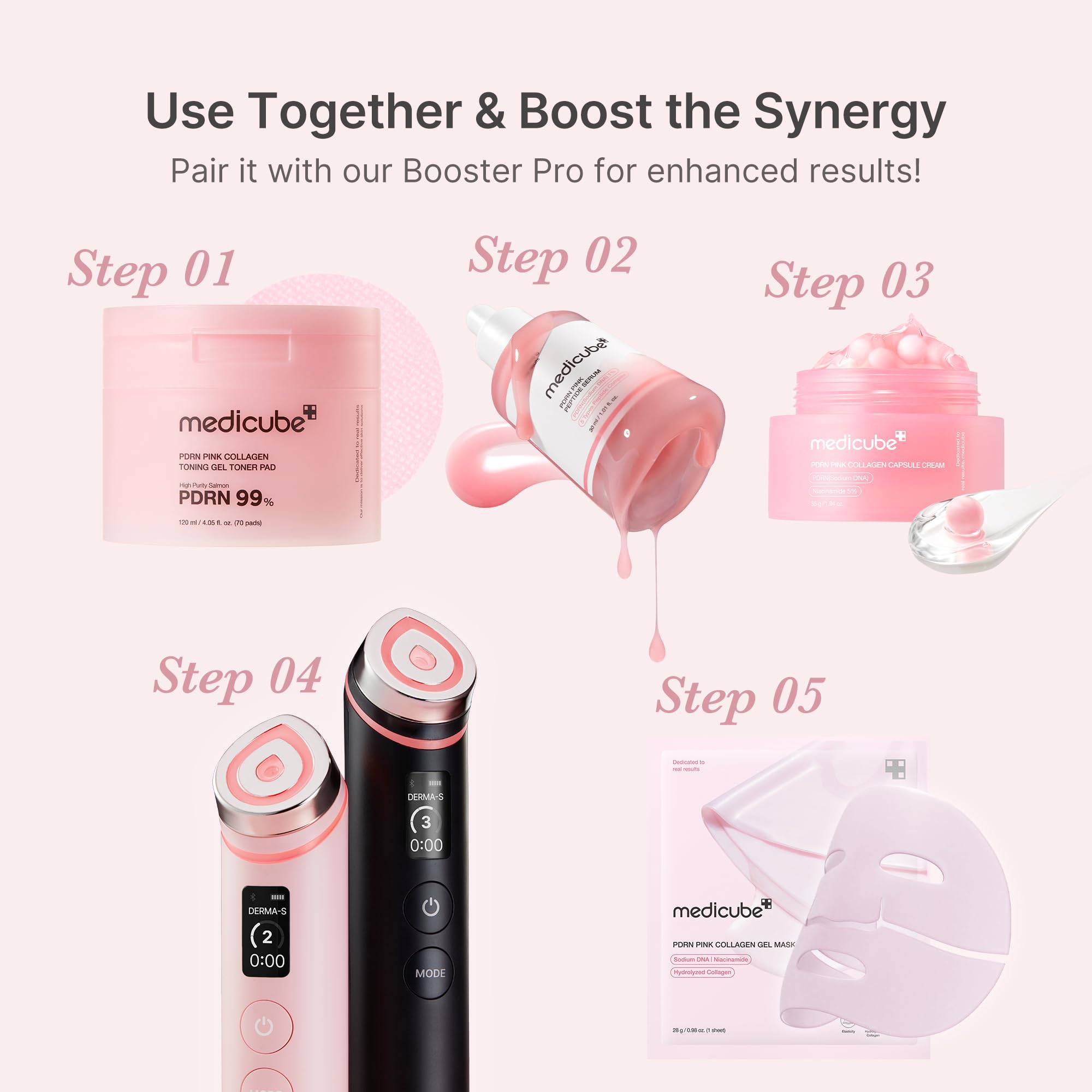 medicube PDRN Pink Peptide Serum with Salmon DNA | Pink Glow Serum with Peptides & Niacinamide for Hydration & Firm-Looking Skin | Uneven Tone Care | Korean Skincare, 1.01 fl. Oz Halalzen