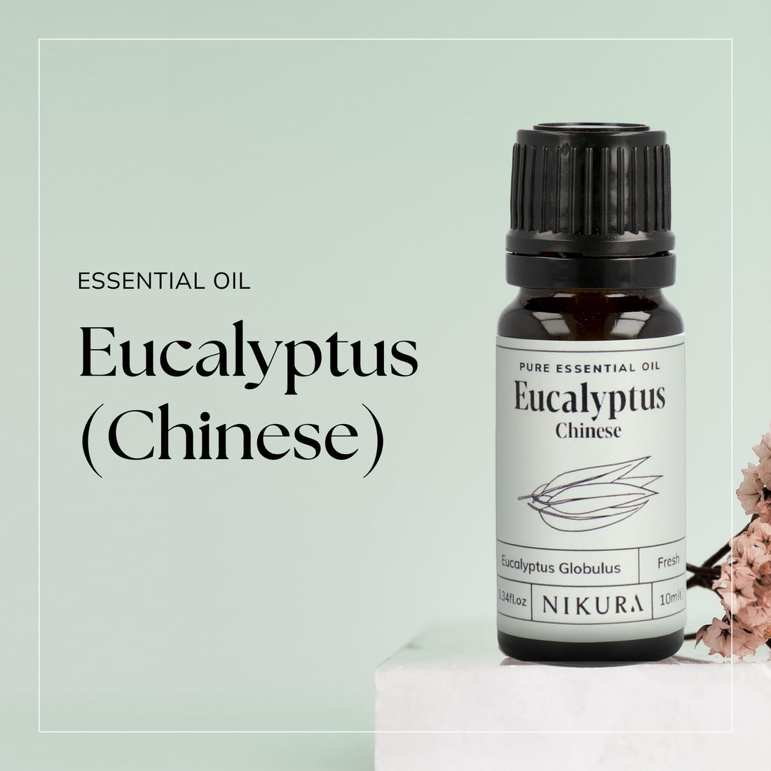 Nikura Peppermint Essential Oil - 10ml | Perfect for Repelling Spiders, Rats, Mice, Bugs, Ants | Great for Hair, Headaches Relief, Energy Boost, Skin, Candle Making | Vegan & UK Made