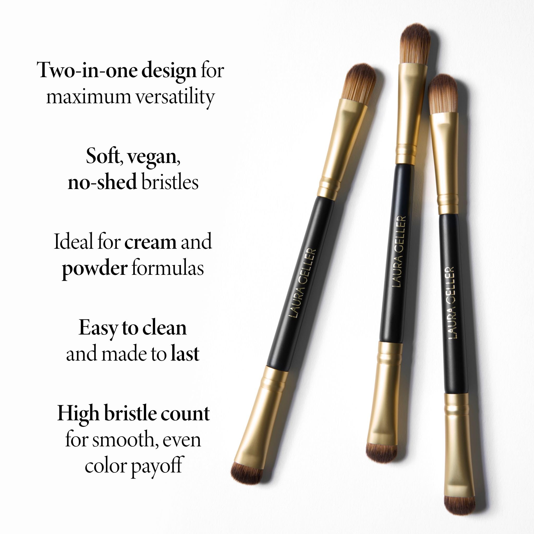 LAURA GELLER NEW YORK Retractable Black Kabuki Brush for Liquid, Cream and Powder Face Makeup With Aluminum Handle Halalzen