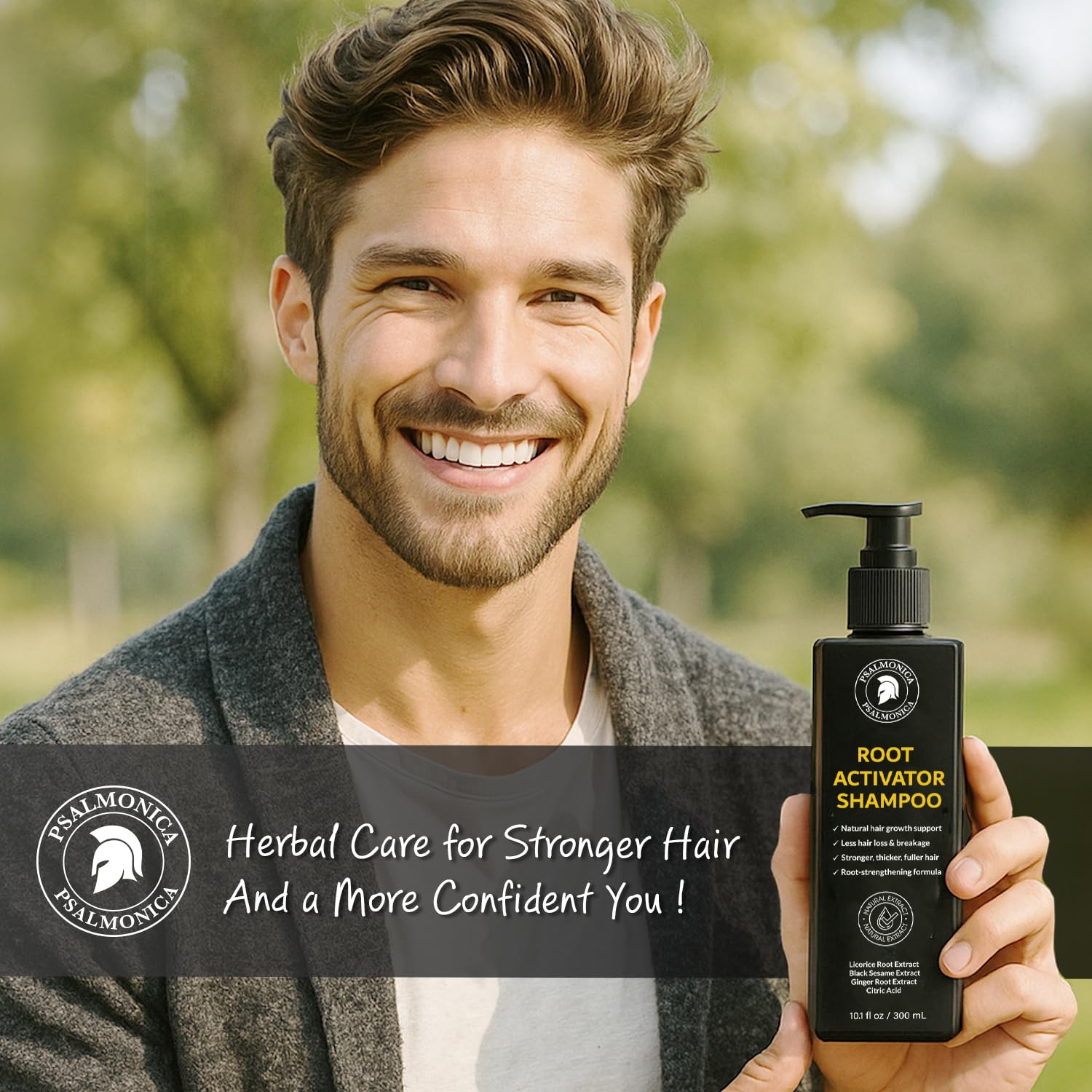 Hair Growth Shampoo with Rosemary Oil & Ginger – Thickening Formula for Thinning Hair, Hair Loss Treatment for Men & Women, Sulfate Free Natural Shampoo (300ml (Pack of 1))