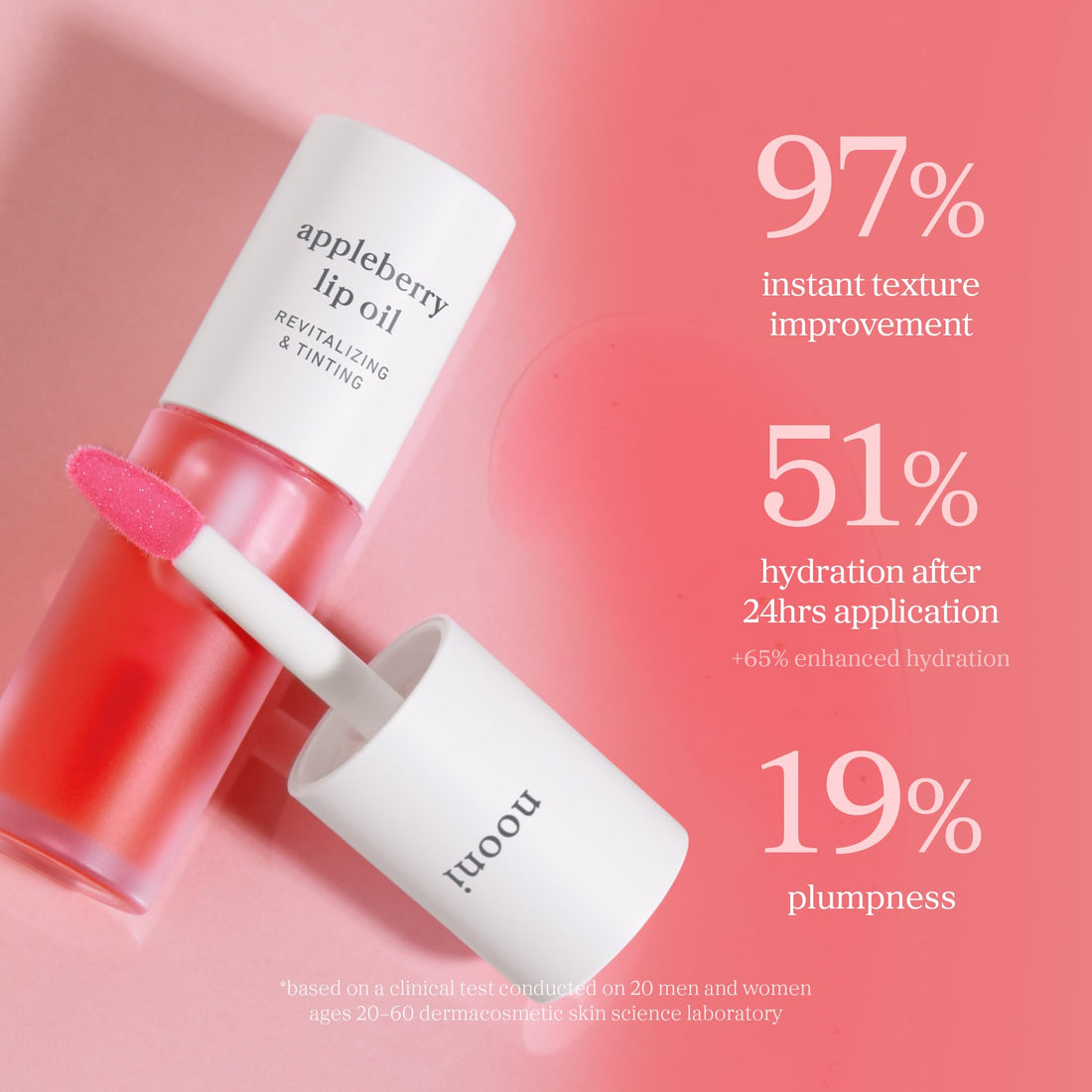 NOONI Korean Lip Oil - Applepeony | Long-Lasting, Moisturizing, Plumping, Revitalizing for Dry Lips, Waterproof, No Peel Off, Hydrating Lip Stain, Stocking Stuffers, Cute Stuff, 0.12 FL Oz Halalzen