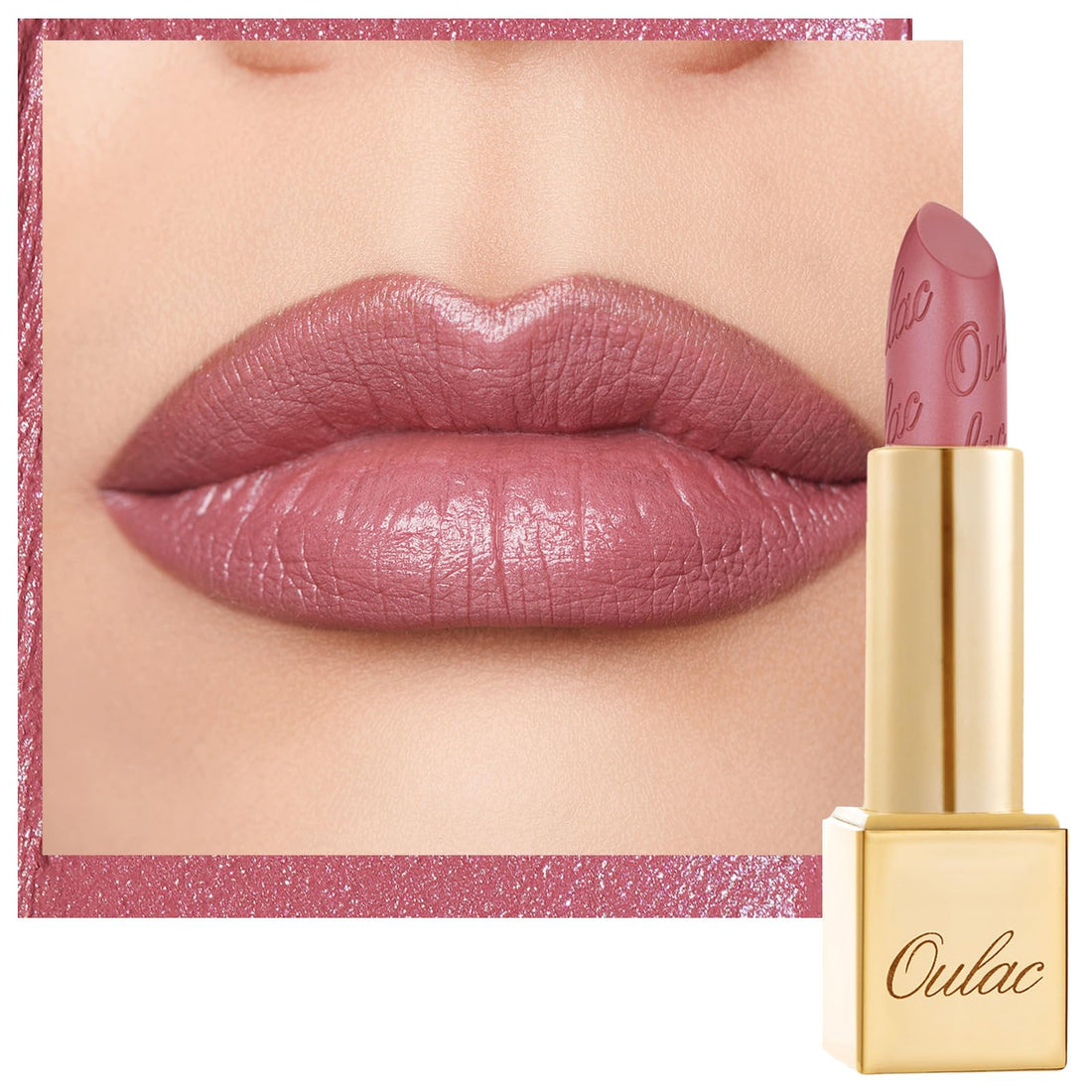 OULAC Metallic Shine Glitter Lipstick, Pink High Impact Lipcolor, Lightweight Soft and Ultra Hydrating, Long Lasting, Vegan & Cruelty-Free, Full-Coverage Lip Color 4.3 g/0.15 HIP & HIPPIE(11) Halalzen