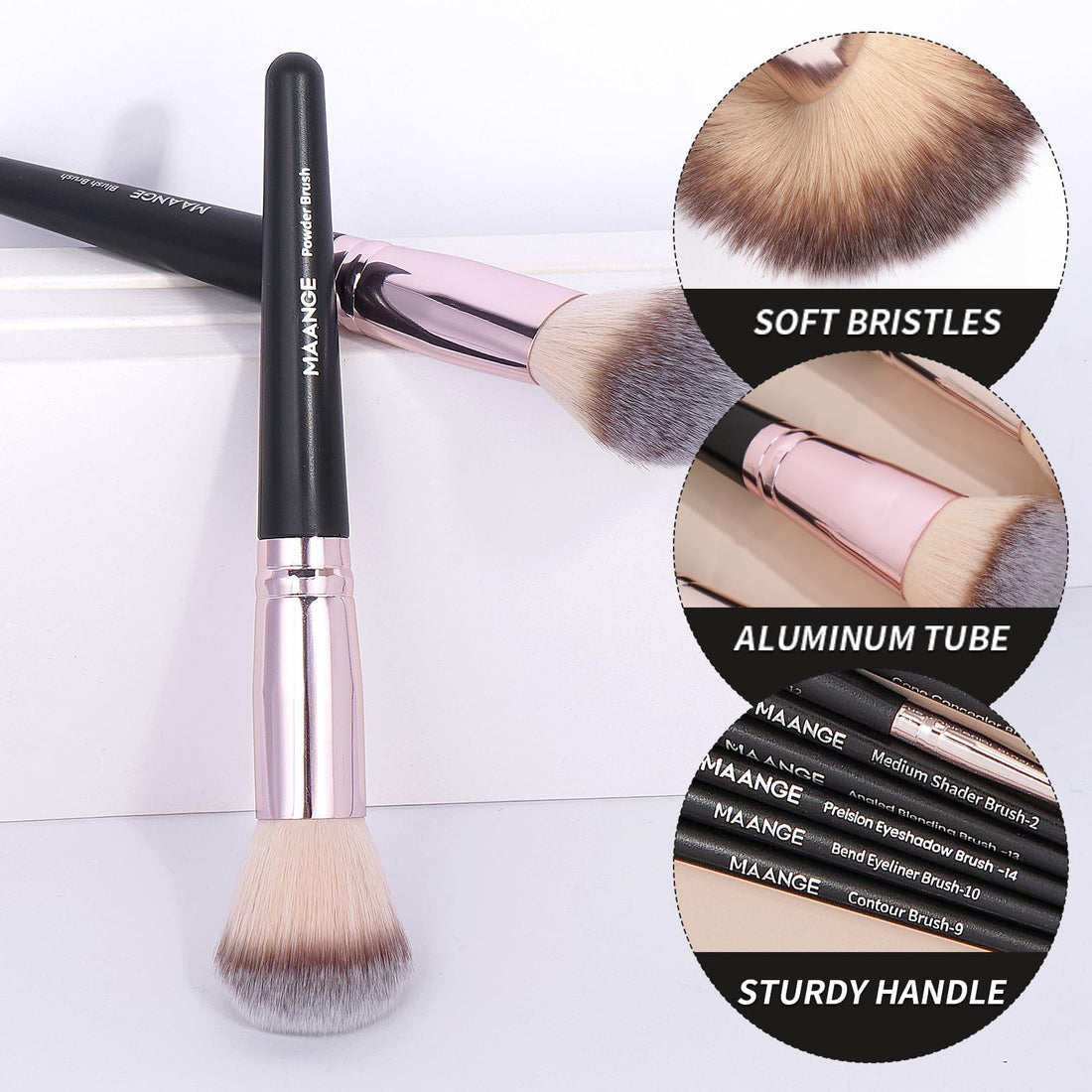 MAANGE Makeup Brushes 42 Pcs Makeup Tool Set, Multi-functional Brushes Kit Premium Synthetic Brush Make up Brush Set for Women, Black Halalzen