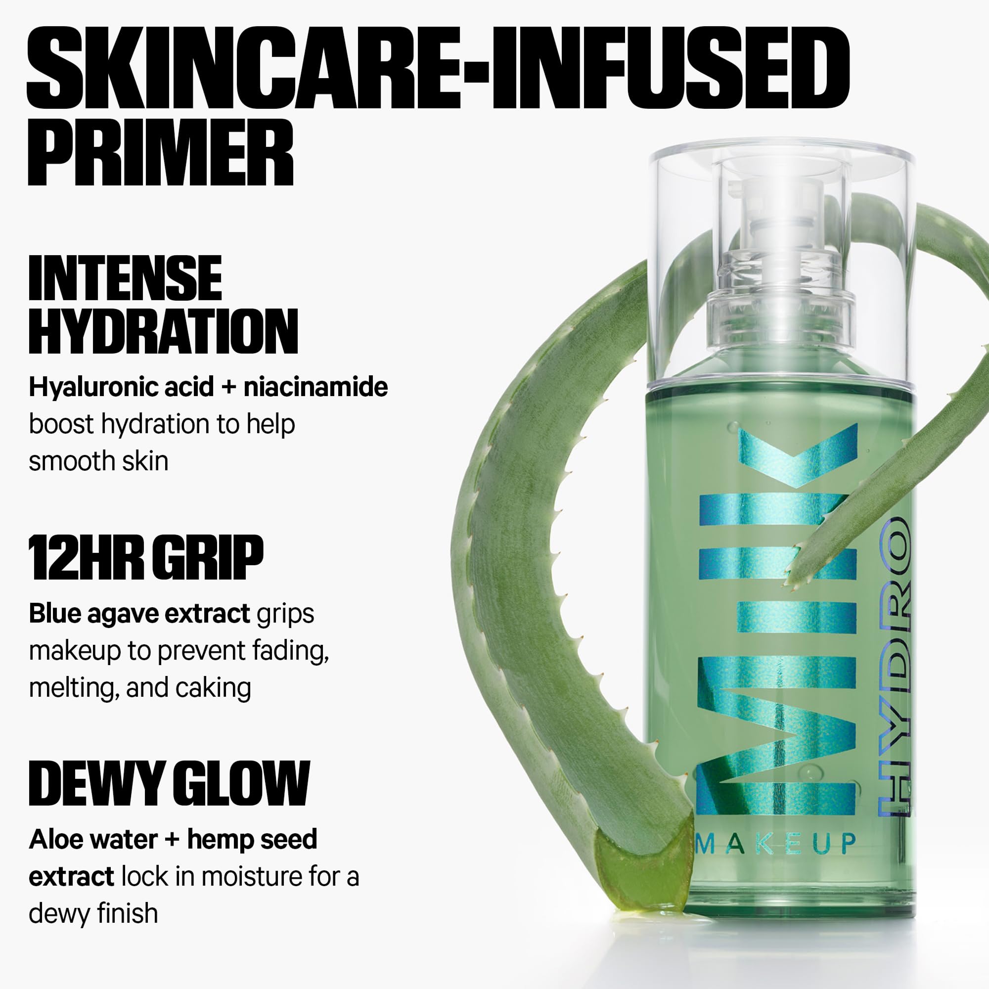 Milk Makeup Hydro Grip Set + Refresh Spray with Hyaluronic Acid – Sets Makeup + Hydrates Skin for Up to 12 Hours – Long-Lasting, Alcohol-Free Facial Mist for Dewy, Radiant Skin