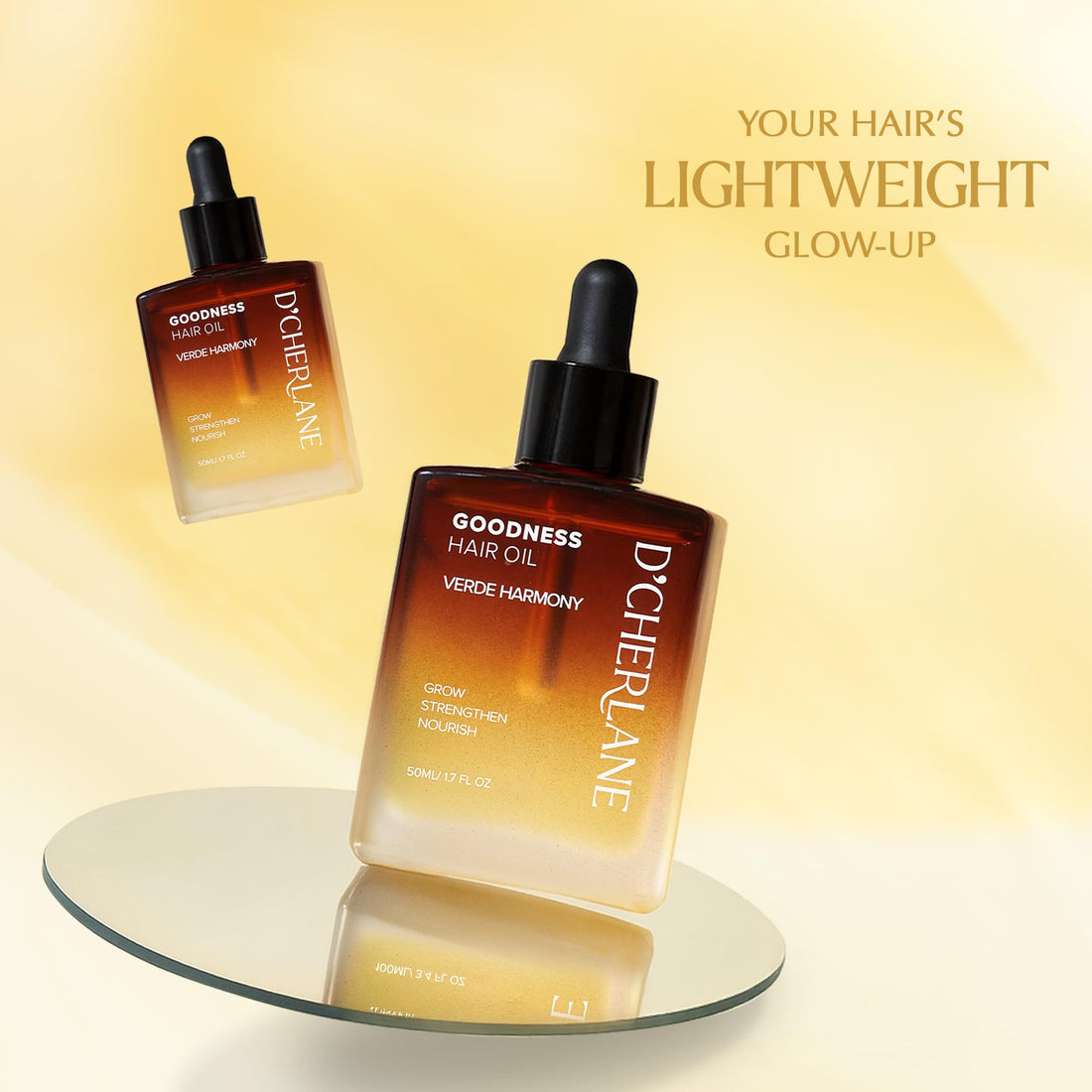 Huile de croissance capillaire D'Cherlane – Traitement du cuir chevelu au romarin, huile d'argan, de coco et de ricin biologique | Formule légère et non grasse pour des cheveux plus volumineux, plus épais et plus forts | Cadeaux pour femmes