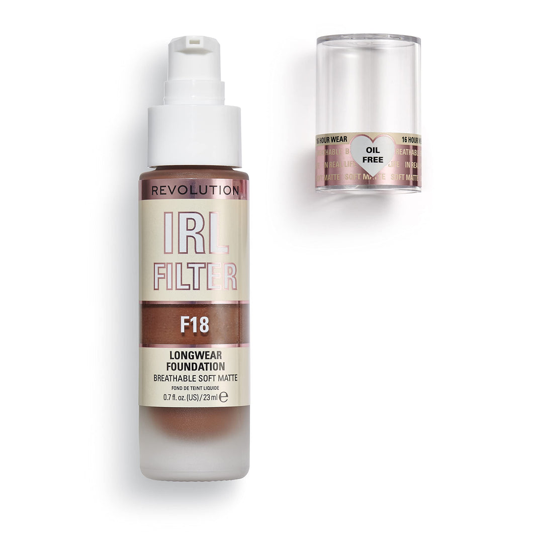 Makeup Revolution IRL Filter, Longwear Foundation, Medium to Full Coverage, Matte Finish, 16 Hour Wear, F5, Fair To Light Skin Tones, 23ml Halalzen