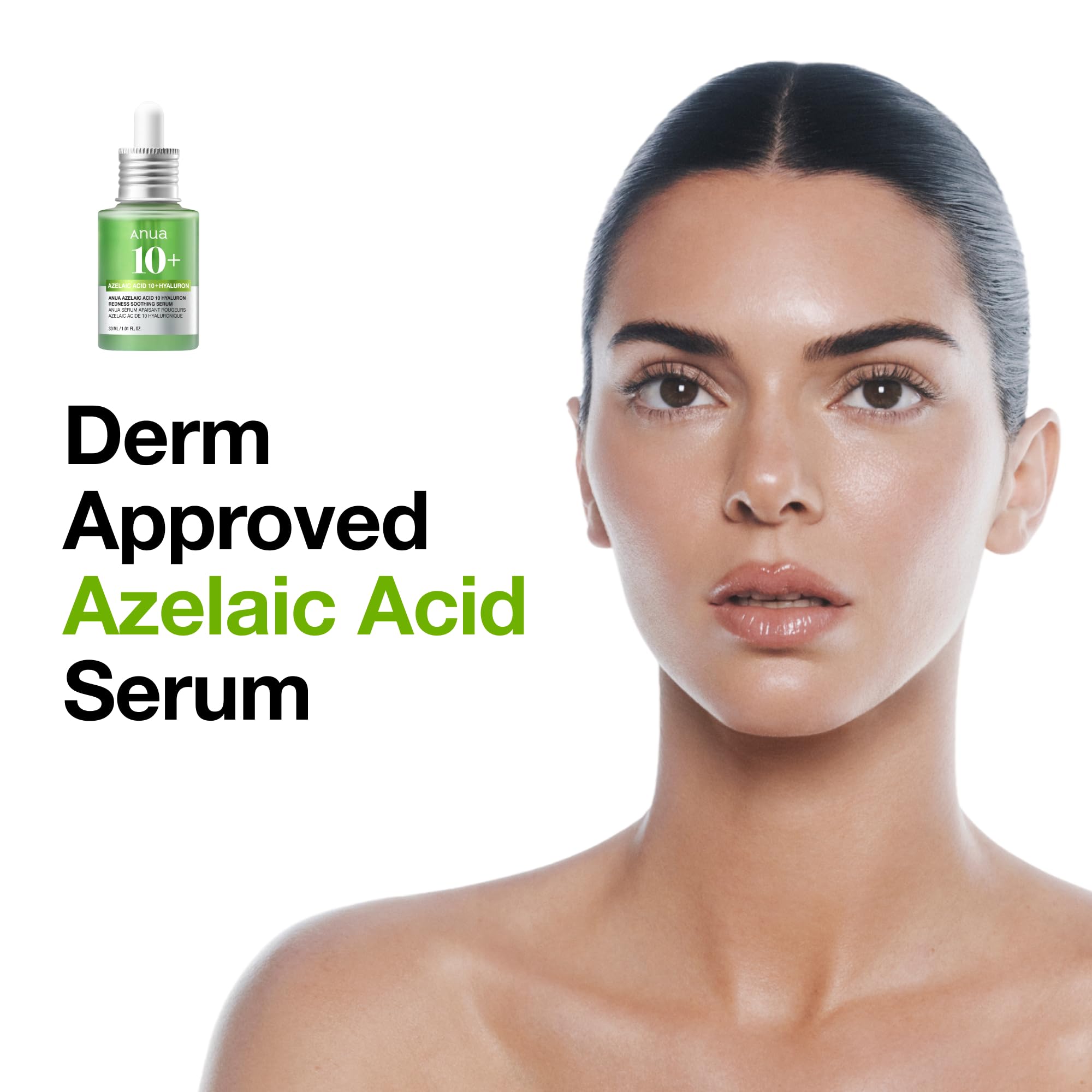 Anua Azelaic Acid 10 Hyaluron Redness Soothing Serum, Facial Serum for Blemish-Prone & Oily-Prone Skin, Lightweight & Hydrating Blemish Care, Hyaluronic Acid, Korean Skincare, 30ml Halalzen