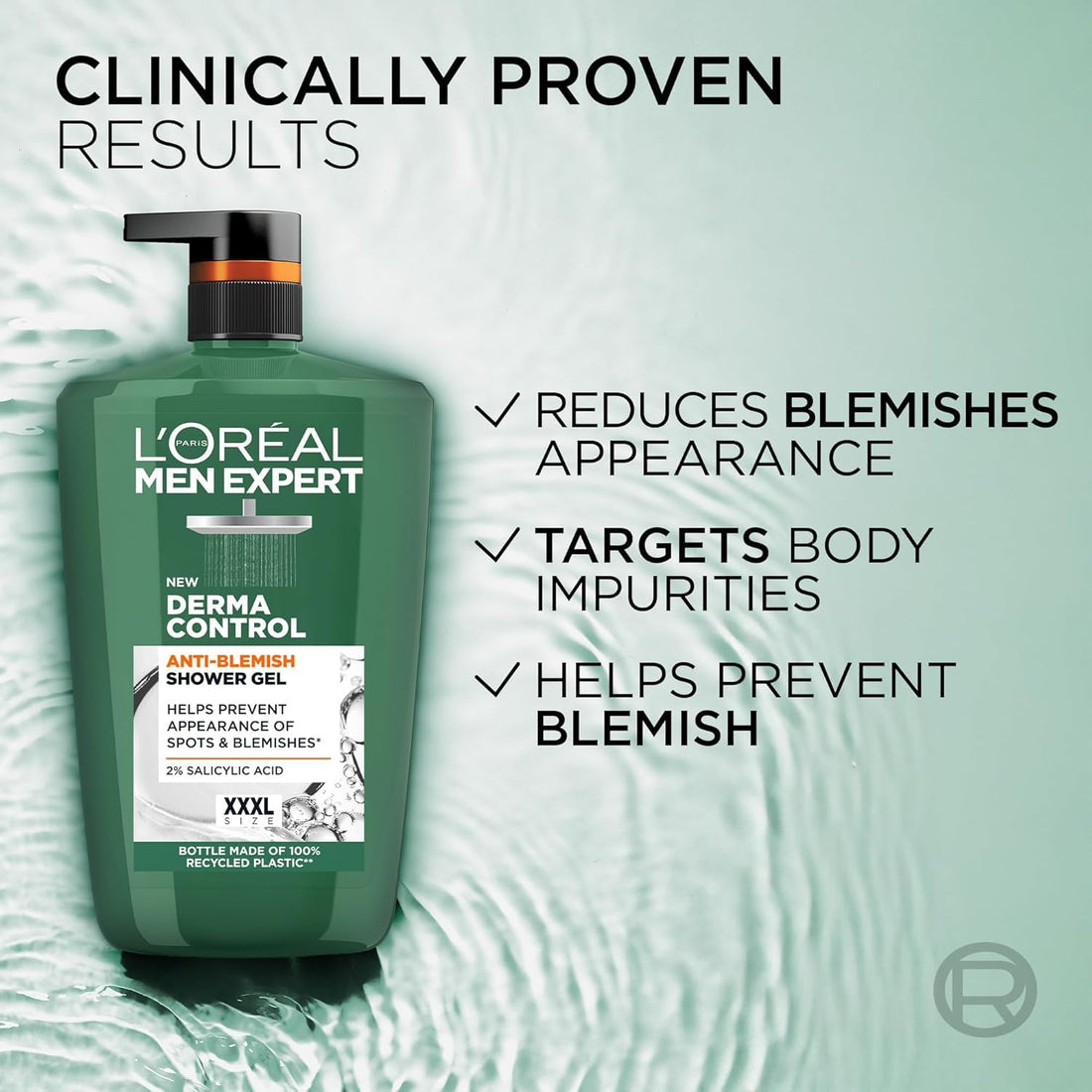 L'Oréal Men Expert, Pure Carbon, 5-in-1 XXXL Shower Gel, A Total Action Body, Face, Hair Wash, Shave and Moisturiser Powered By Carbon, Total 5-in-1 Action, Large 1L Pump
