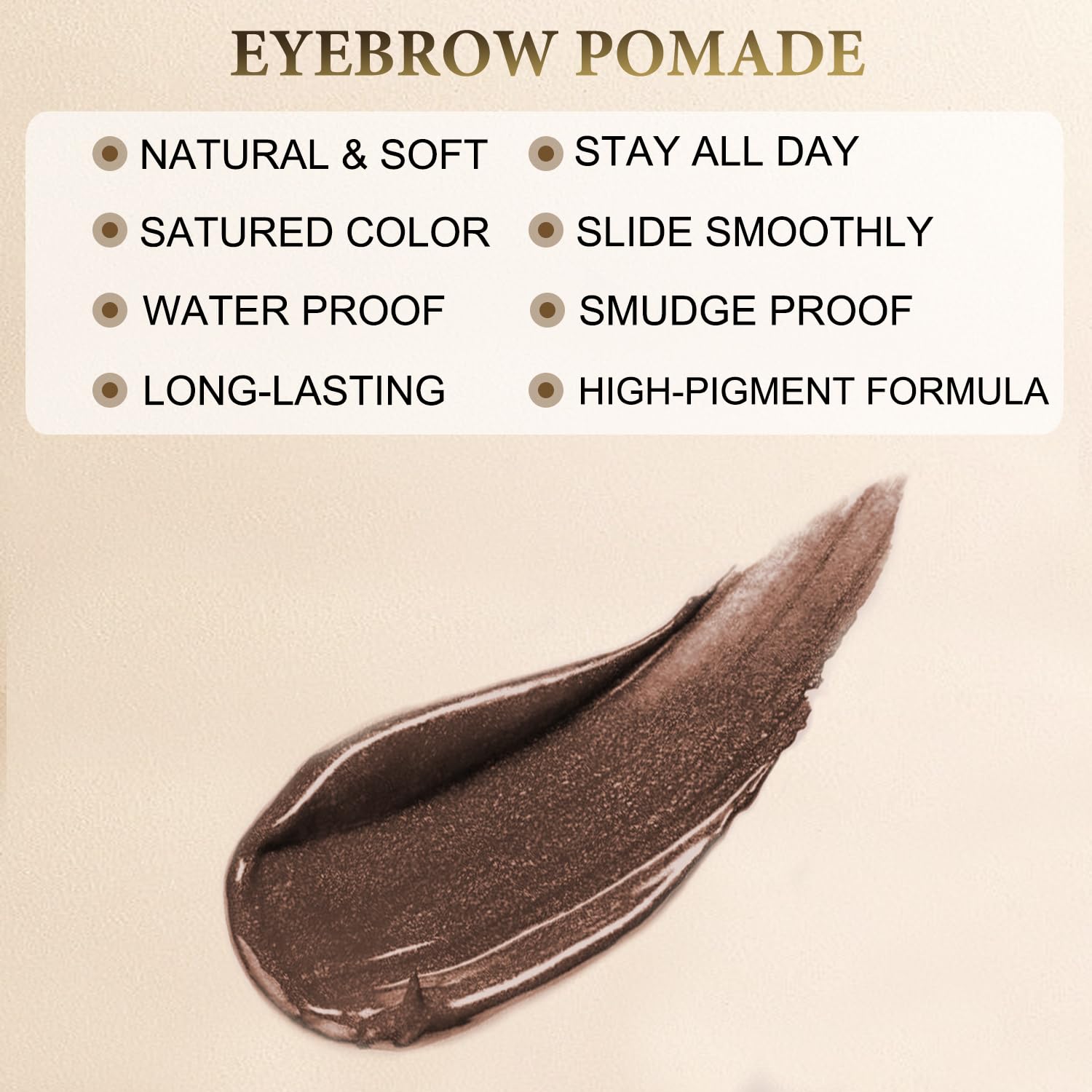 LAVONE Makeup Kit With Eyebrow Stamp Pencil, Waterproof Brow Pencil & Pomade, Eyeliner, Dual-ended Eyebrow Brush, Dark Brown