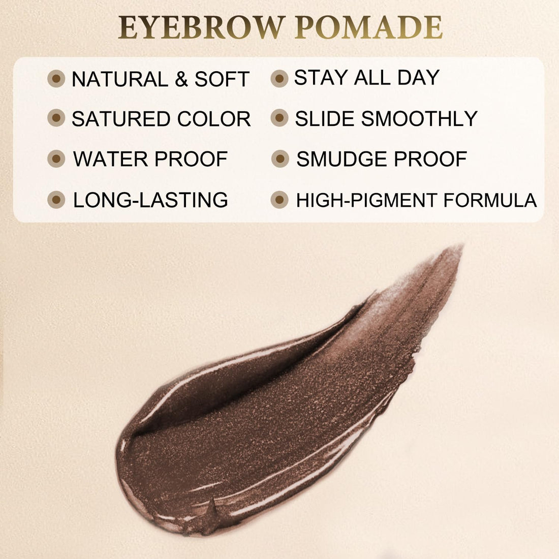 LAVONE Makeup Kit With Eyebrow Stamp Pencil, Waterproof Brow Pencil & Pomade, Eyeliner, Dual-ended Eyebrow Brush, Dark Brown
