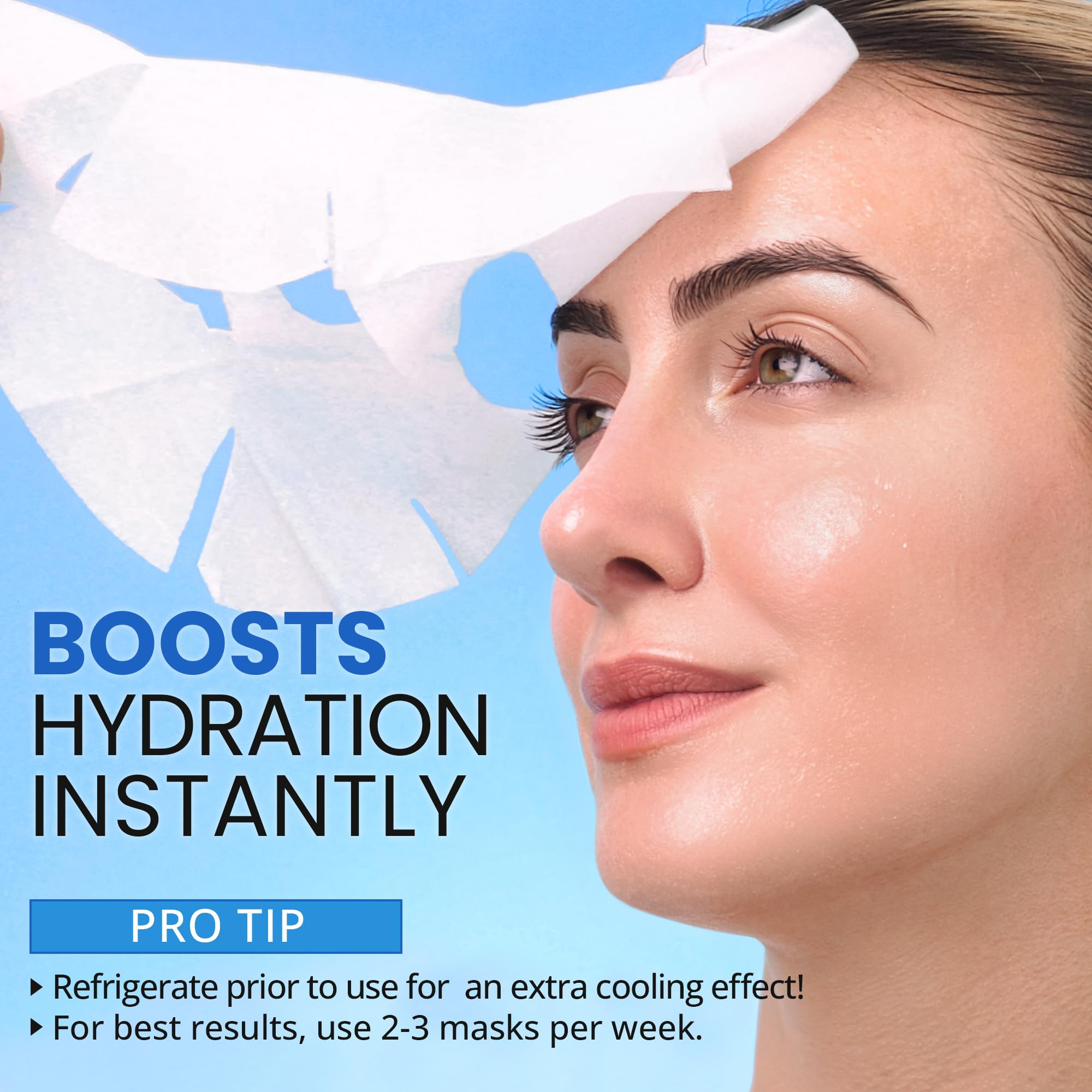 Ebanel 40 Pack Collagen Face Mask with Hyaluronic Acid, Vitamin C, Peptide, Aloe, Instant Brightening Hydrating Face Masks Skincare Korean Sheet Mask, Skin Firming, Lifting Anti Aging Facial Masks Halalzen