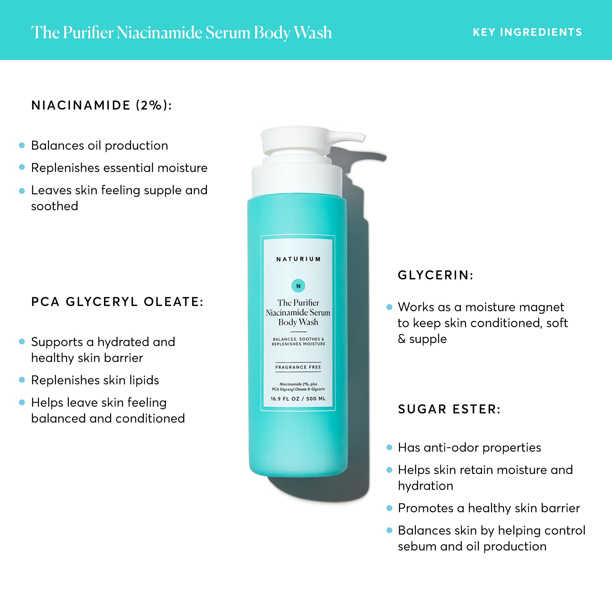 Naturium The Glow Getter Multi-Oil Hydrating Body Wash, Gentle Cleanser, 16.9 oz