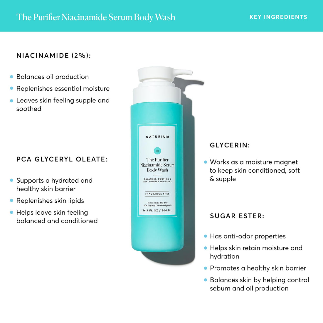 Naturium The Glow Getter Multi-Oil Hydrating Body Wash, Gentle Cleanser, 16.9 oz