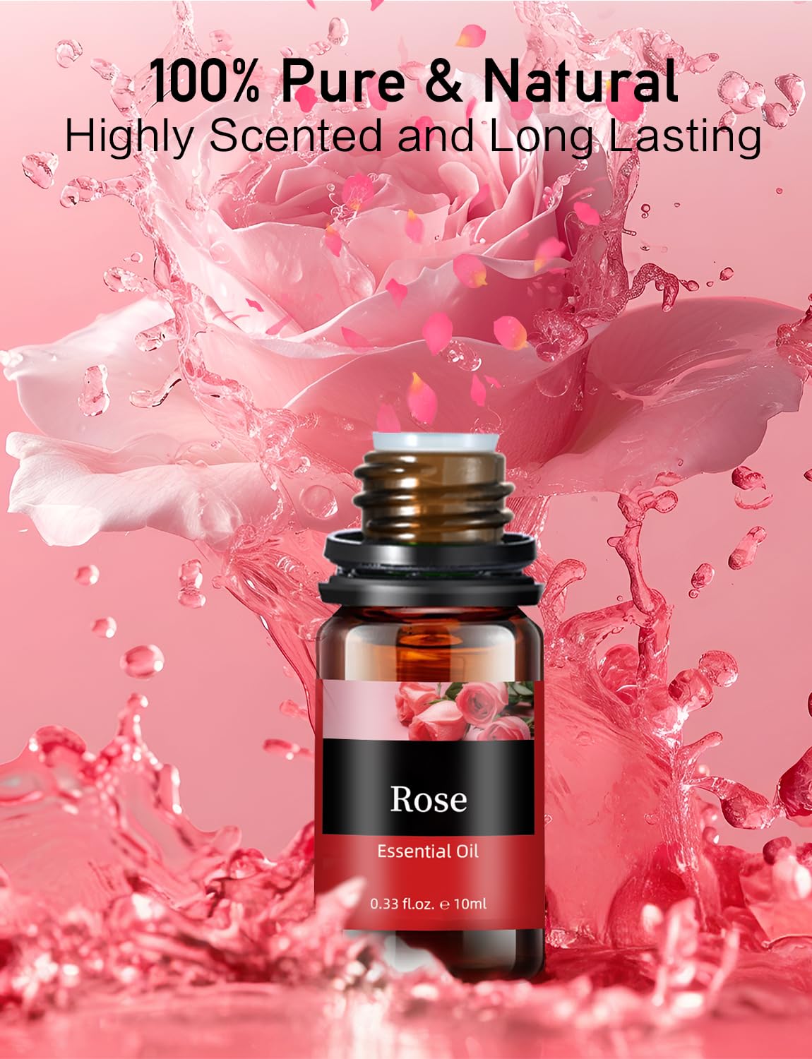 Aofmee Essential Oil, 6 x 10ml Essential Oils for Diffusers for Home, Lavender Essential Oils for Sleep, Floral Fragrance Oils for Soap & Candle Making Scents, Rose Aromatherapy Oil Gift Set for Women