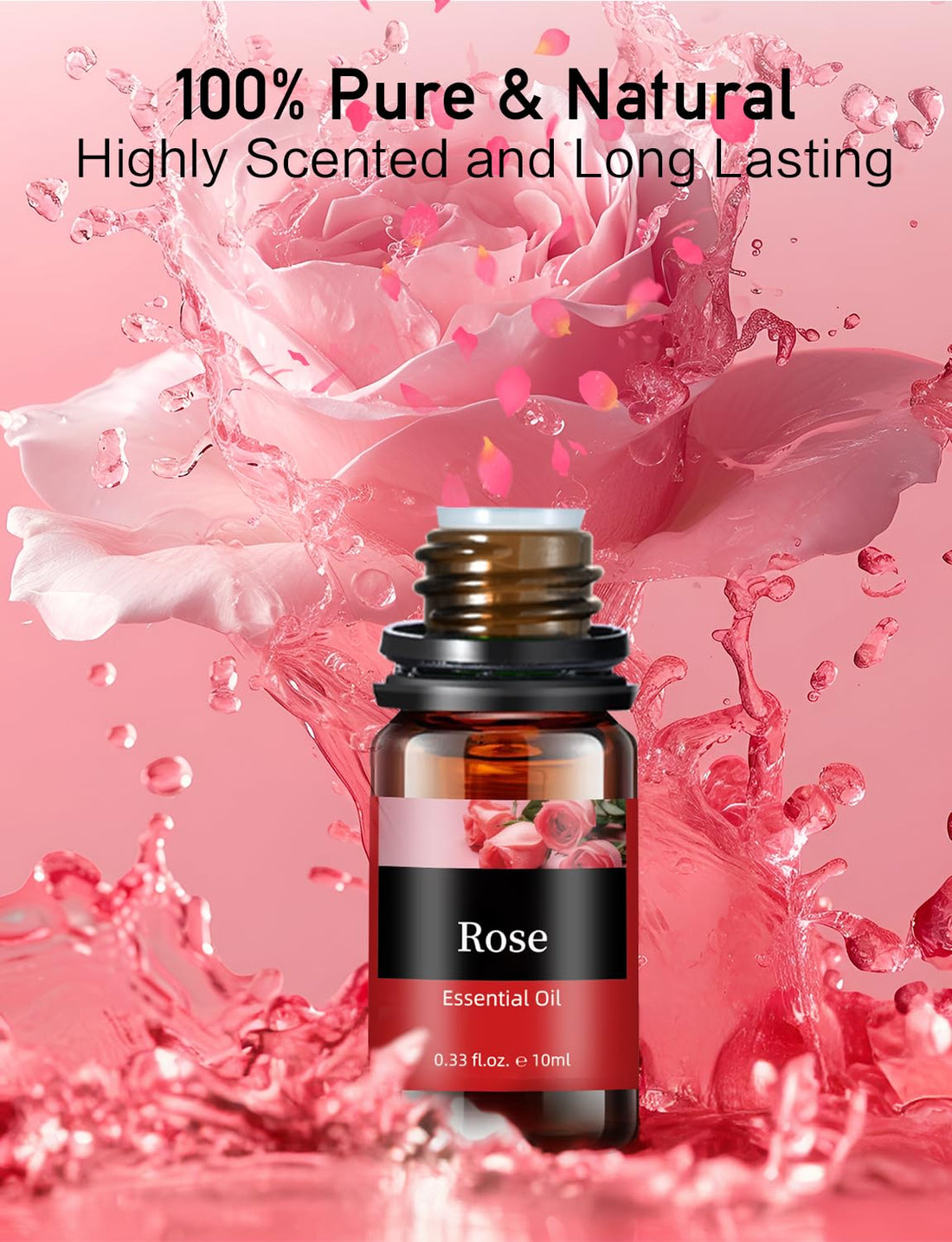 Aofmee Essential Oil, 6 x 10ml Essential Oils for Diffusers for Home, Lavender Essential Oils for Sleep, Floral Fragrance Oils for Soap & Candle Making Scents, Rose Aromatherapy Oil Gift Set for Women