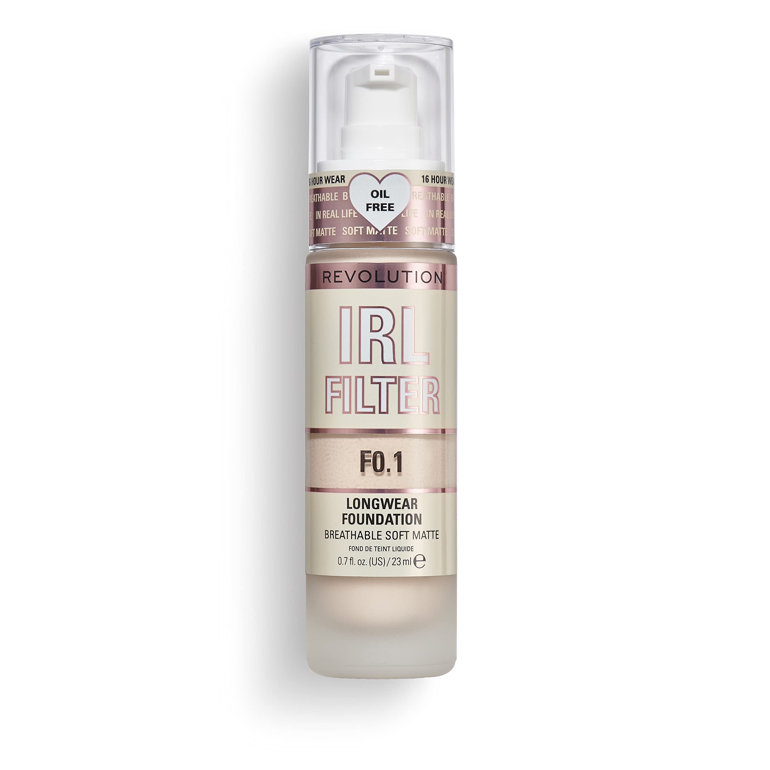 Makeup Revolution IRL Filter, Longwear Foundation, Medium to Full Coverage, Matte Finish, 16 Hour Wear, F5, Fair To Light Skin Tones, 23ml Halalzen
