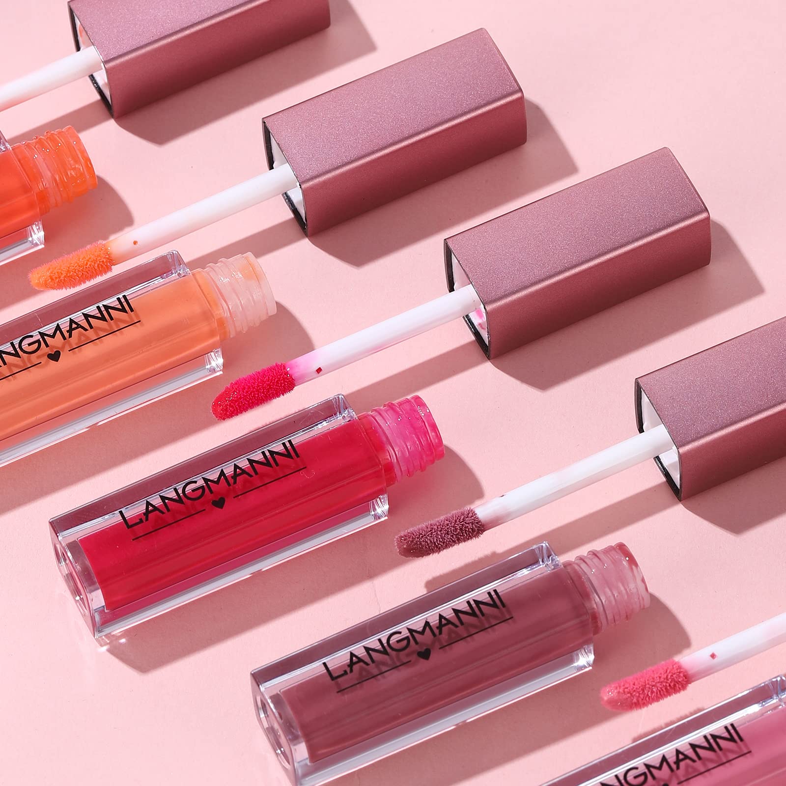 LANGMANNI 12Pcs Lip gloss Collection Makeup Set,Shiny Smooth Soft Liquid Lip Glosses Lip Stain With Rich Varied Colors For Girls And Women Makeup(Color-A) Halalzen