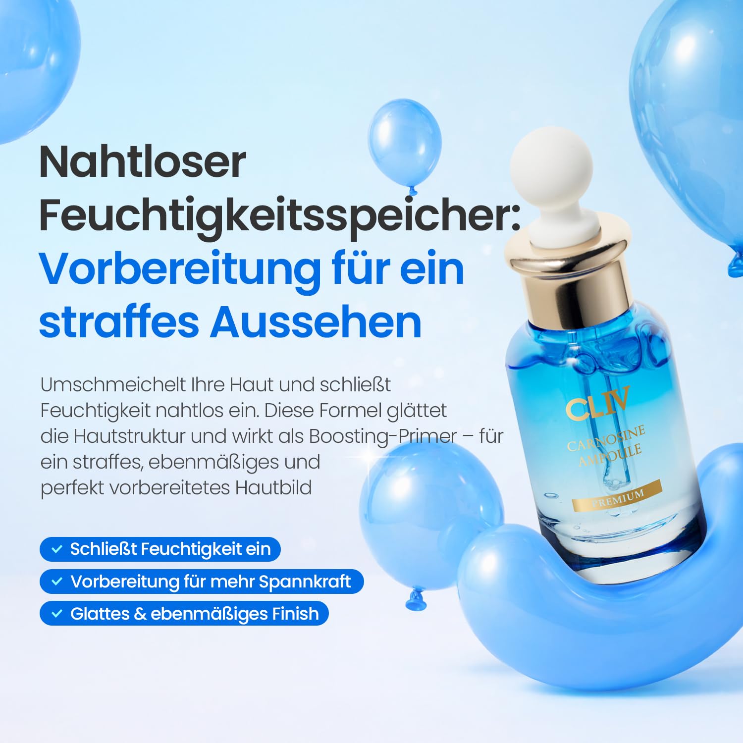 CLIV Multi Hyaluronic Hydrating Ampoule | 85% Hyaluronic Acid, 8-Layer Hydration, Ceramides & Panthenol for Deep Moisture Care | Korean Skincare Nourishing Serum | 1.01 Fl Oz (Pack of 1) Halalzen