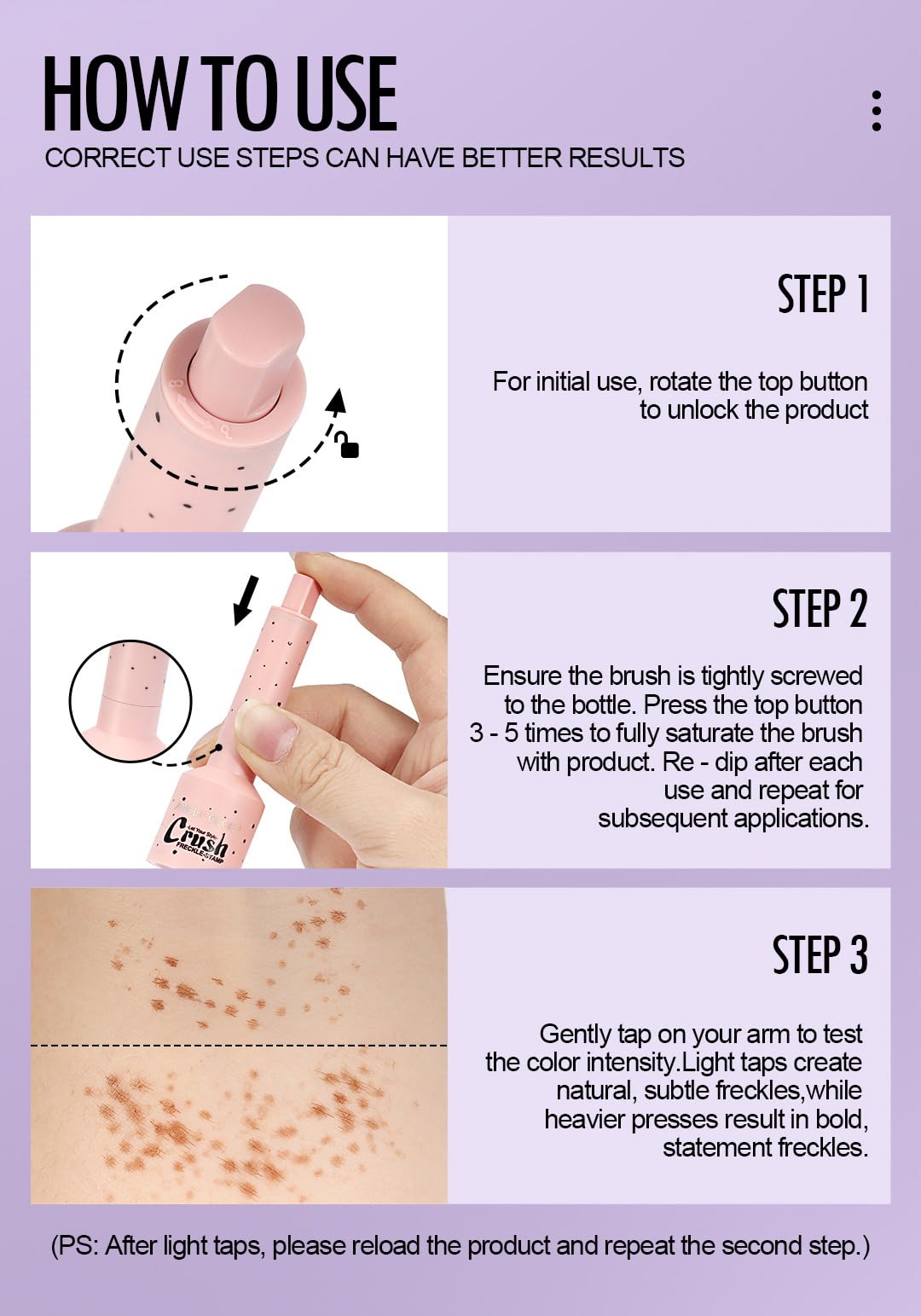 Freckle Pen & Liquid Micro-Powder Freckle Stamp - Realistic Natural Freckles Makeup Tool with Special Sponge, Waterproof & Long-Lasting for All Skin Tones,#MEDIUM Halalzen