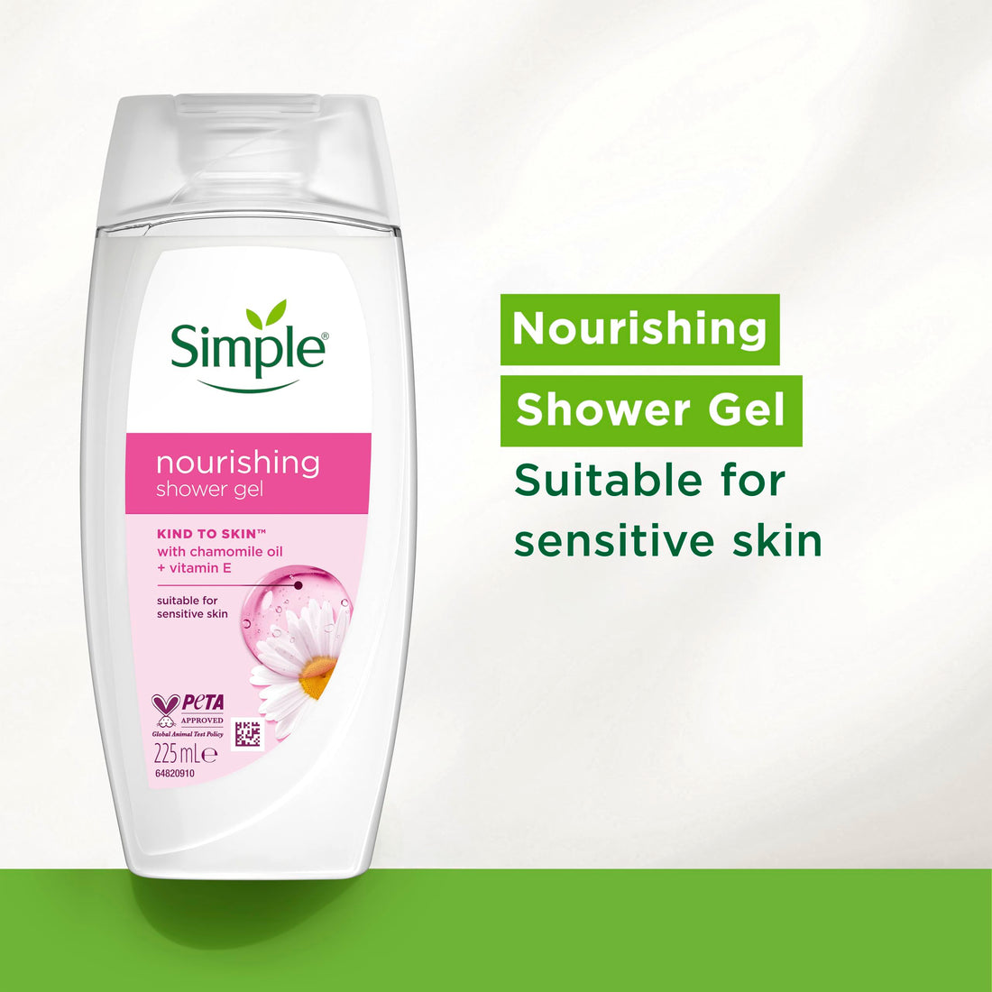 Simple Kind to Skin Kids Hypoallergenic Hair & Body Wash pack of 6 with chamomile oil shampoo for kids 225 ml, White