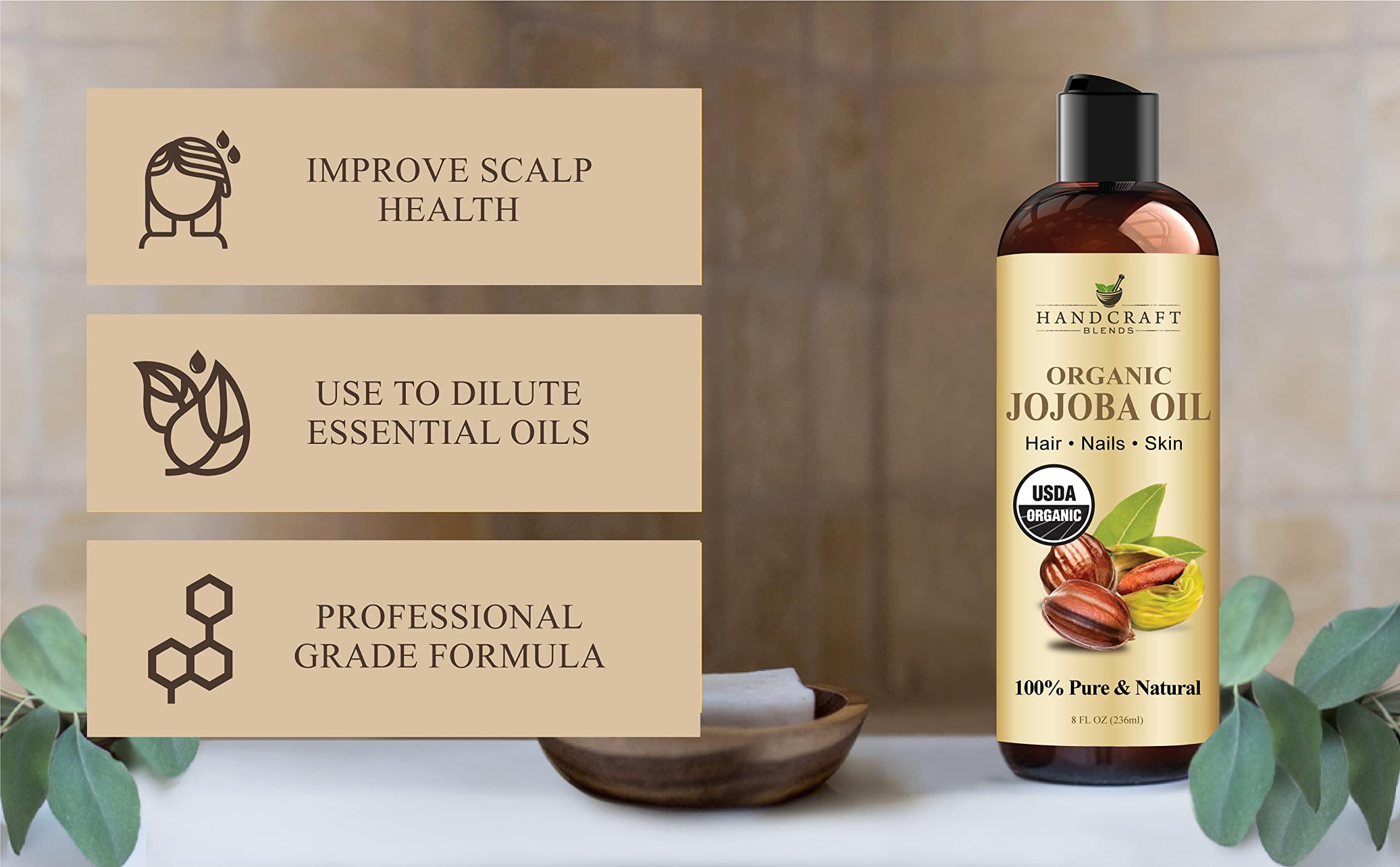 Handcraft Blends Castor Oil with Rosemary and Peppermint Oil 118 ml | 100% Pure and Natural | Premium Grade Carrier Oil | Hair, Eyelashes and Eyebrows | Hair and Body