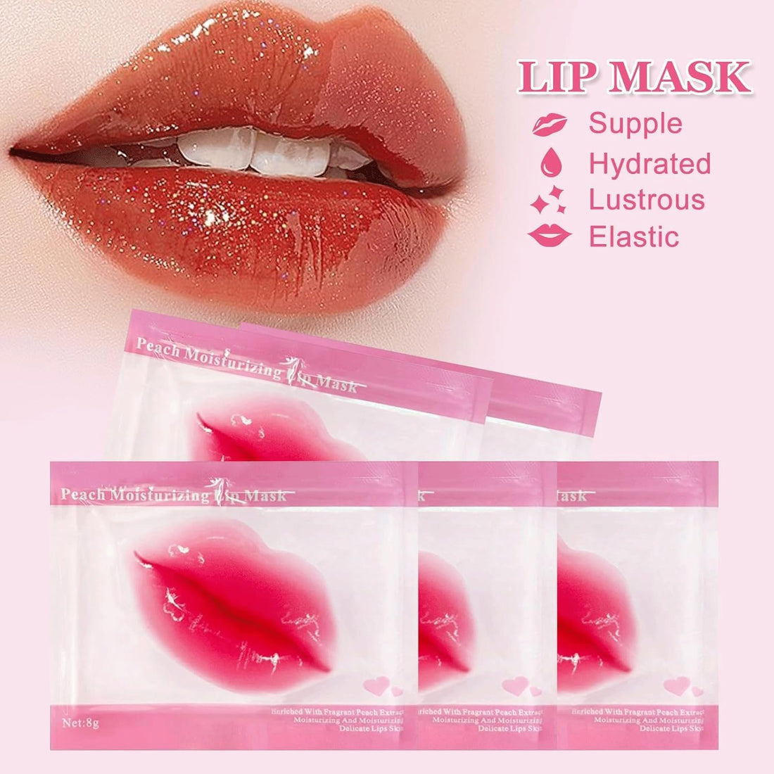 10 Pcs Collagen Lip Masks & 10 Pairs 24K Gold Gel Eye Masks, Anti Aging Wrinkle Gel Under Eye and Lip Patches, Eye Masks Patches for Dark Circles Puffy Eyes, Plumping Hydrating Crystal Lip Pads Halalzen