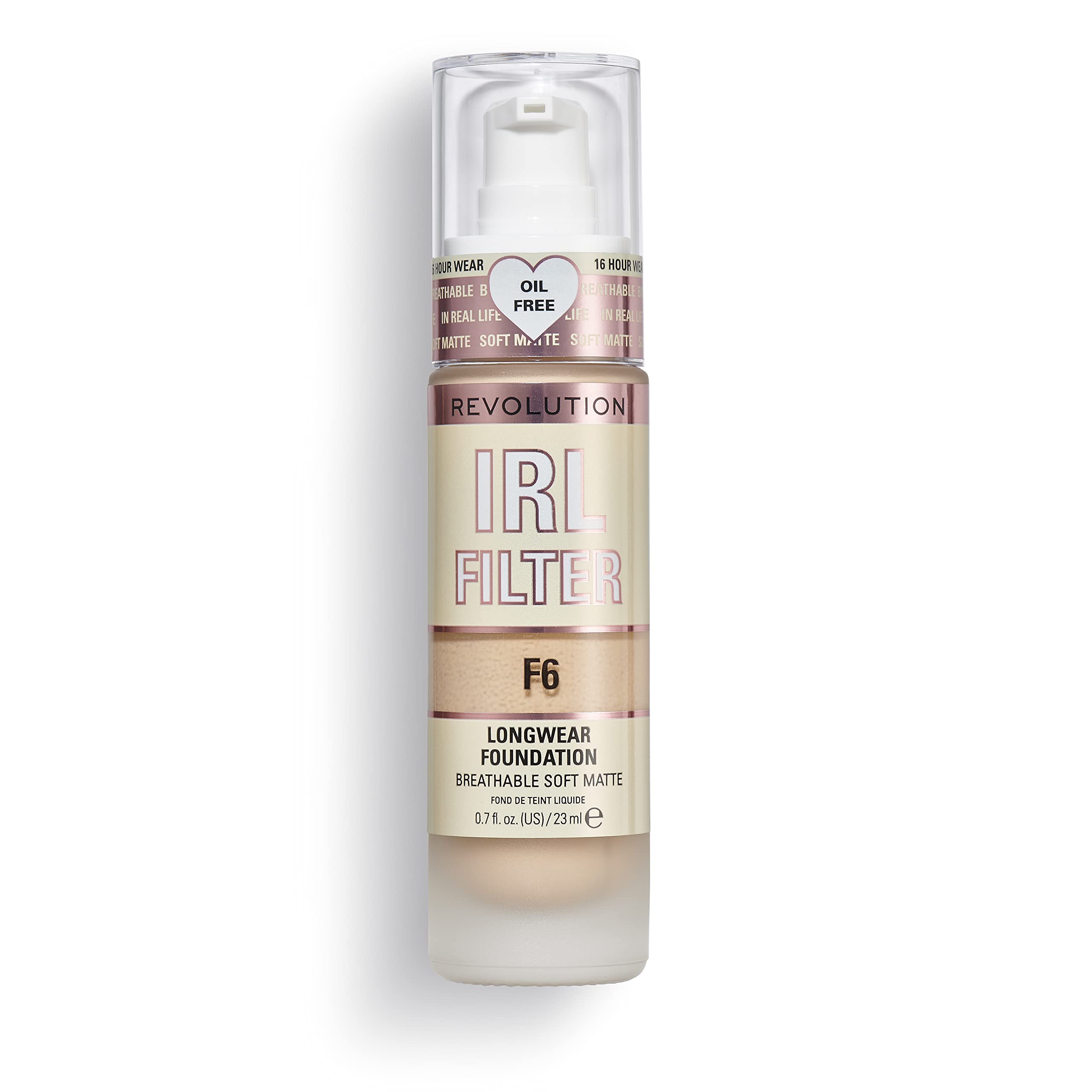 Makeup Revolution IRL Filter, Longwear Foundation, Medium to Full Coverage, Matte Finish, 16 Hour Wear, F5, Fair To Light Skin Tones, 23ml Halalzen