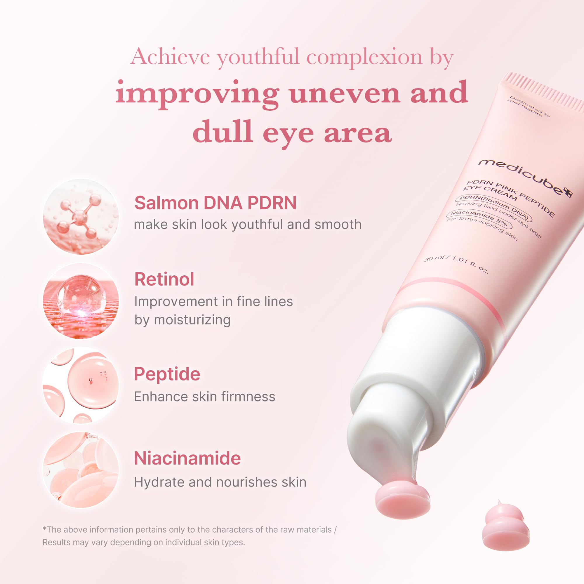 medicube Eye Serum with Salmon DNA PDRN & Pink Peptides | 99% Purity Retinol for Fine Lines | PDRN & Niacinamide for Uneven Skin Tone | Korean Skincare, 1.01 fl.oz Halalzen