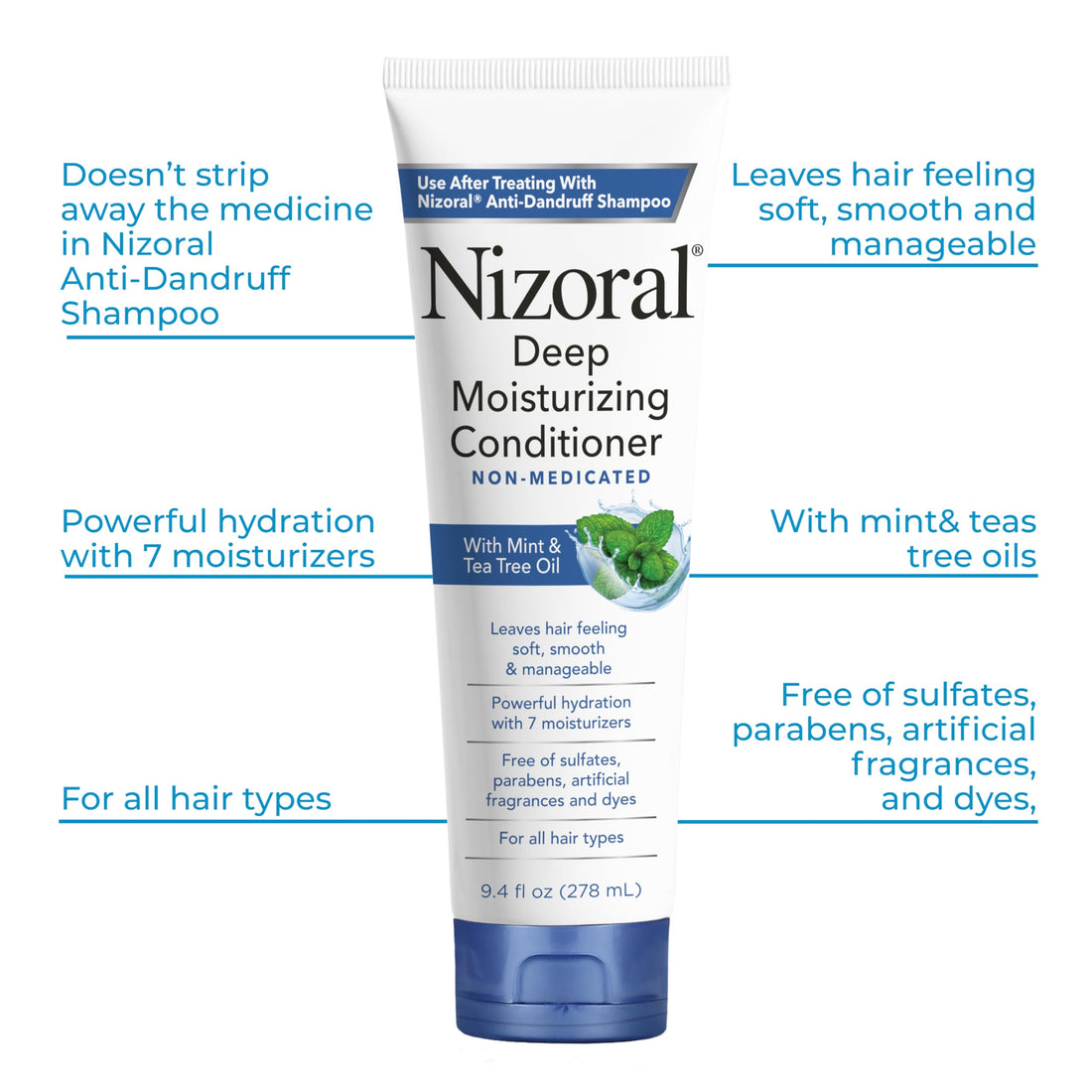 Nizoral Anti-Dandruff Shampoo, 14 Oz + Deep Moisturizing Conditioner, 9.4 Oz Bundle
