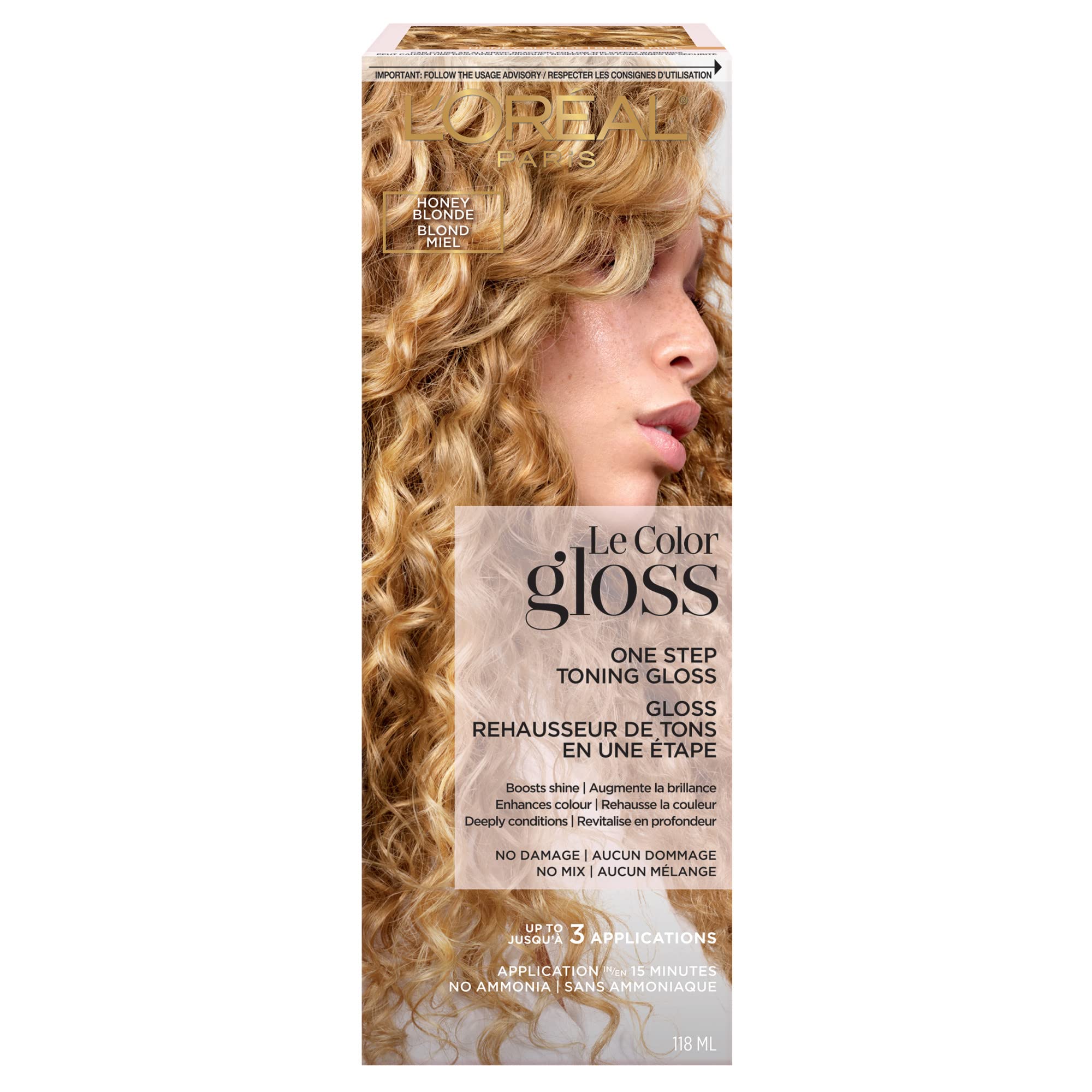 L’Oreal Paris Le Color Gloss One Step In-Shower Toning Hair Gloss for Bleached Hair, Neutralizes Brass, Conditions & Boosts Shine, Platinum Pearl, 4 Ounce
