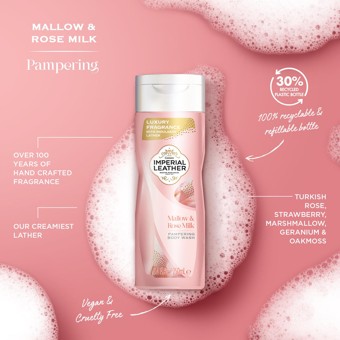 Imperial Leather Body Wash Cotton Flower & Vanilla 250ml